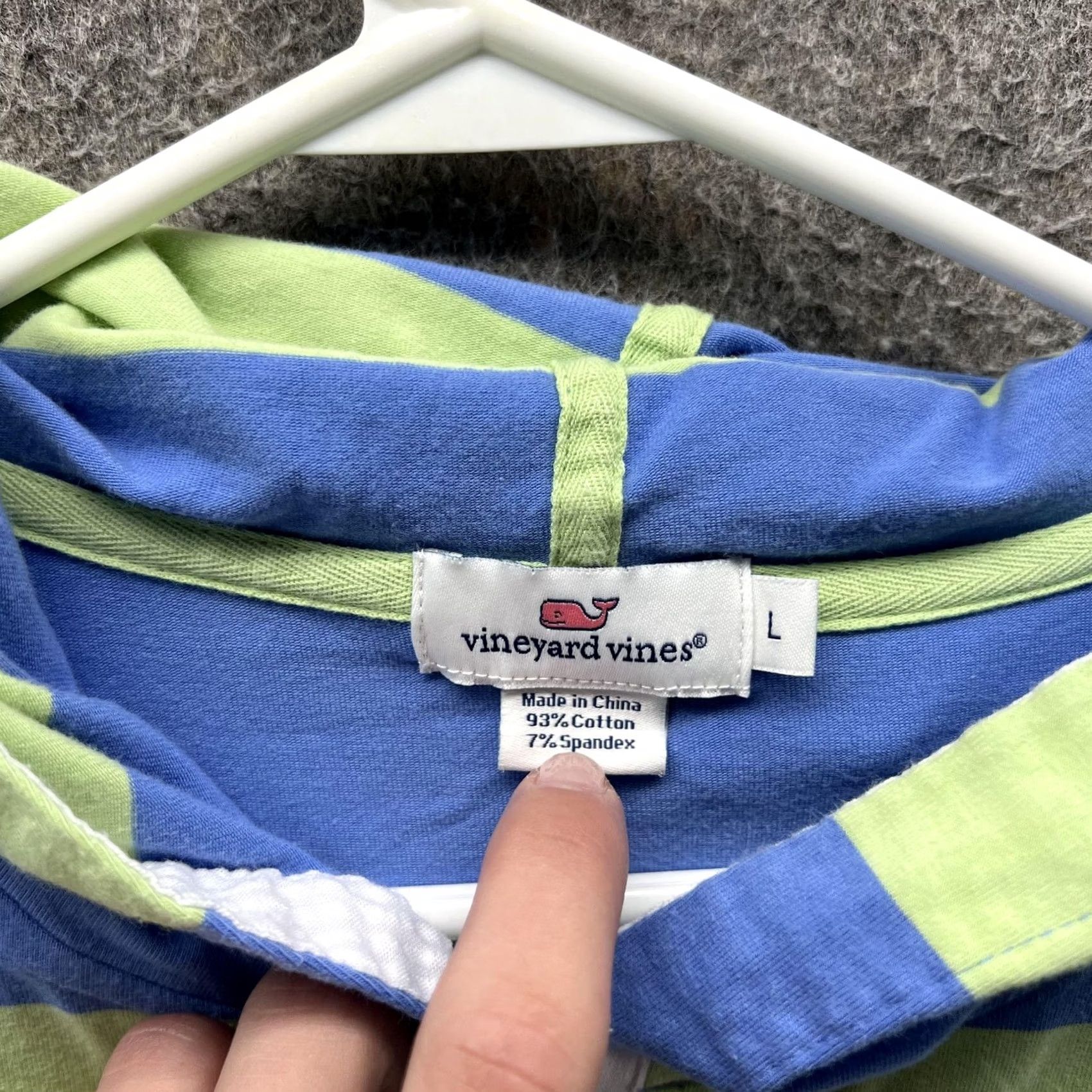 Vineyard Vines Vineyard Vines Shirt Womens Large Blue Green Stripe Hooded Collared Long Sleeve Size L / US 10 / IT 46 - 4 Thumbnail