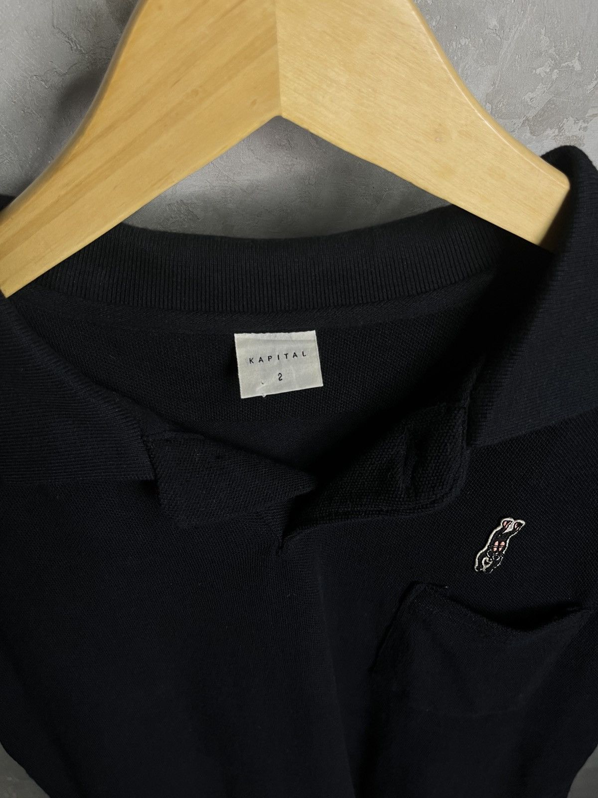 Kapital Kapital Inc Ski Embroidery Logo Black Polo Shirt Size US M / EU 48-50 / 2 - 6 Thumbnail