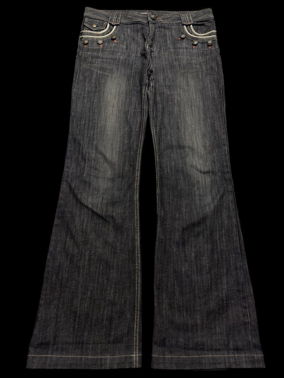 GOSTAR DE FUGA FLARE Vintage Lacoupe Pour Remme Japan Designer Mudwash Jean Size US 34 / EU 50 - 2 Thumbnail
