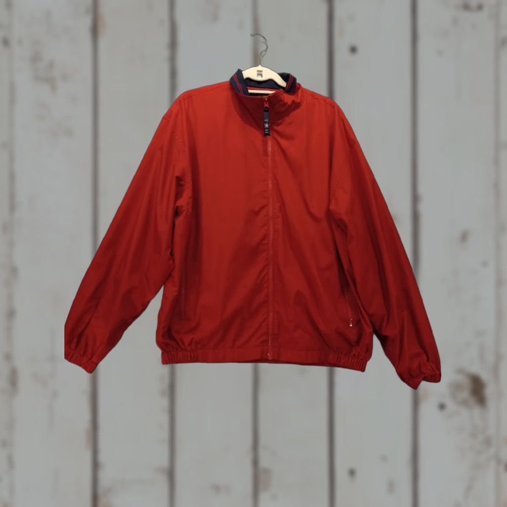 Tommy Hilfiger VINTAGE Tommy Hilfiger Men's L Windbreaker Jacket Red Polyester Golf 90s Size US L / EU 52-54 / 3 - 1 Thumbnail