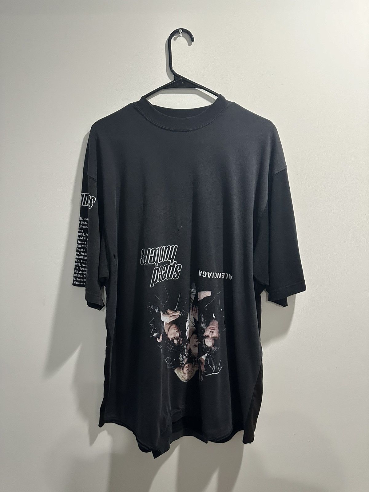 image of Balenciaga Speed Hunter Upside Down T-Shirt Oversized in Black, Men's (Size XL)