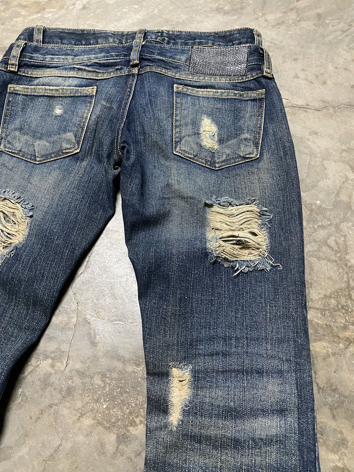 Beauty Beast × Hysteric Glamour × Japanese Brand Flare Jeans Vence Double Waist Ripped Distressed Size US 28 / EU 44 - 14 Thumbnail