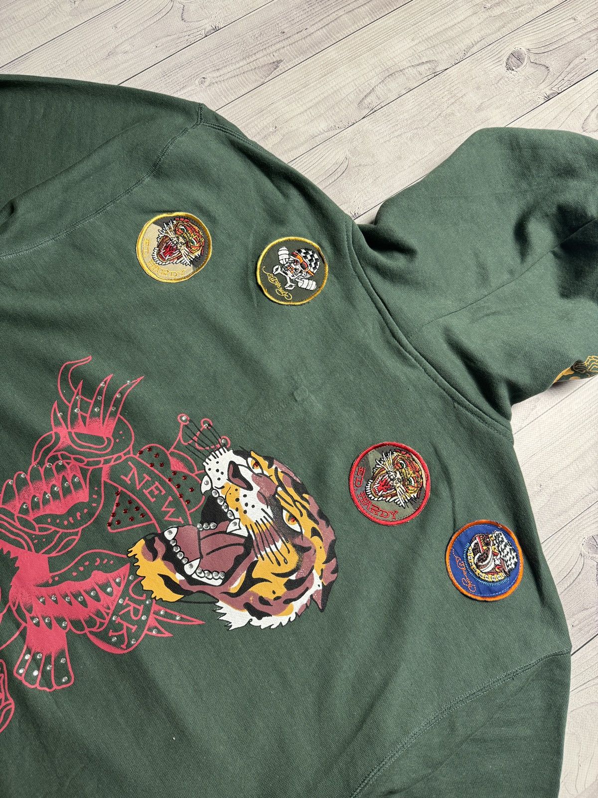 Ed Hardy by Christian Audigier zip hoodie big logo tiger 3XL