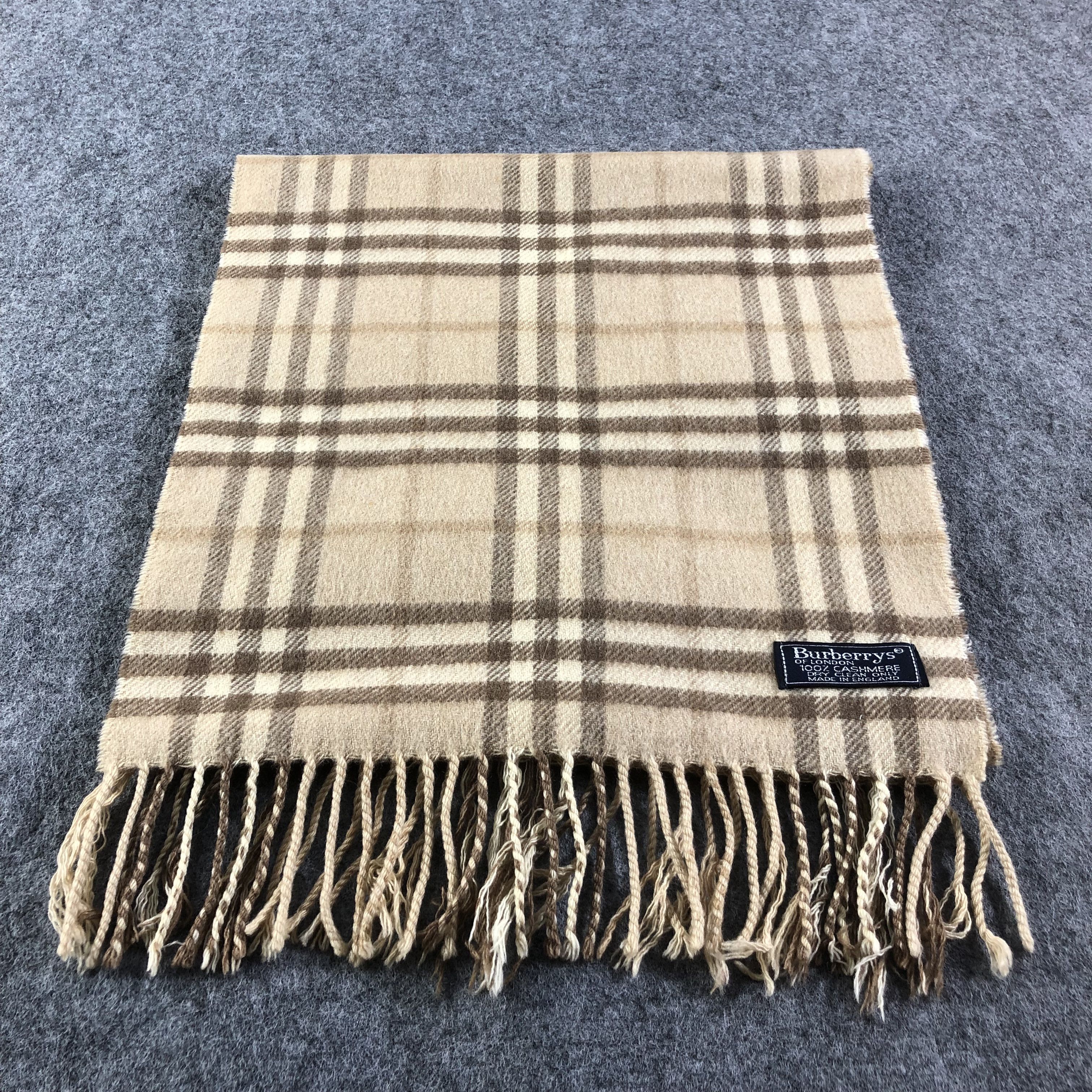 Burberry Burberrys Nova Check Cashmere Scarf Muffler Neckwear V1640 Size ONE SIZE - 2 Thumbnail