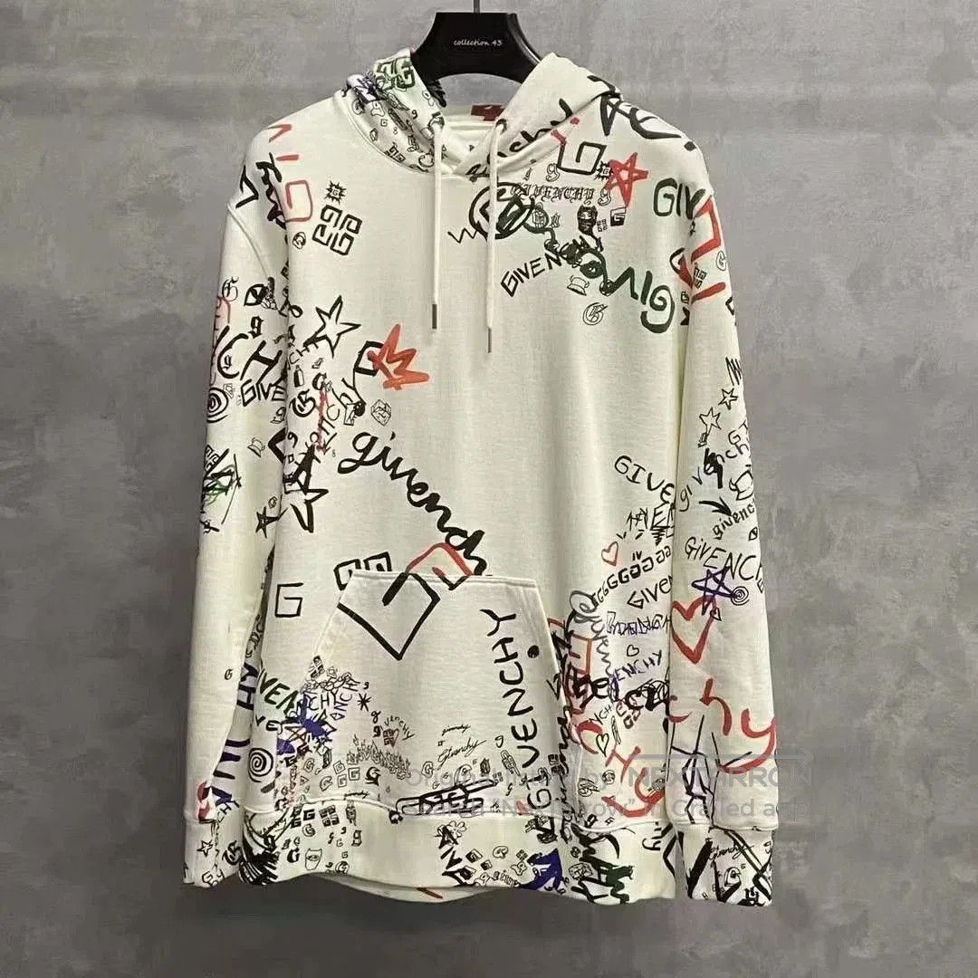 Givenchy Givenchy Beige Graffiti Logo Hoodie. Size US M / EU 48-50 / 2 - 1 Thumbnail