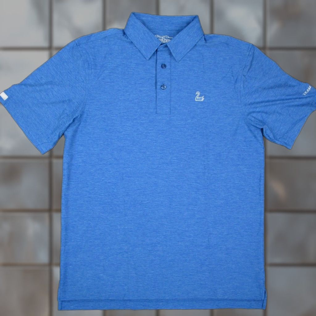 Vintage Straight Down Mens Blue Polo Shirt Short Sleeve Embroidered Logo Breathable Moisture Wicking Regular Size M Golf Shirt 43 in Chest Size US M / EU 48-50 / 2 - 1 Thumbnail