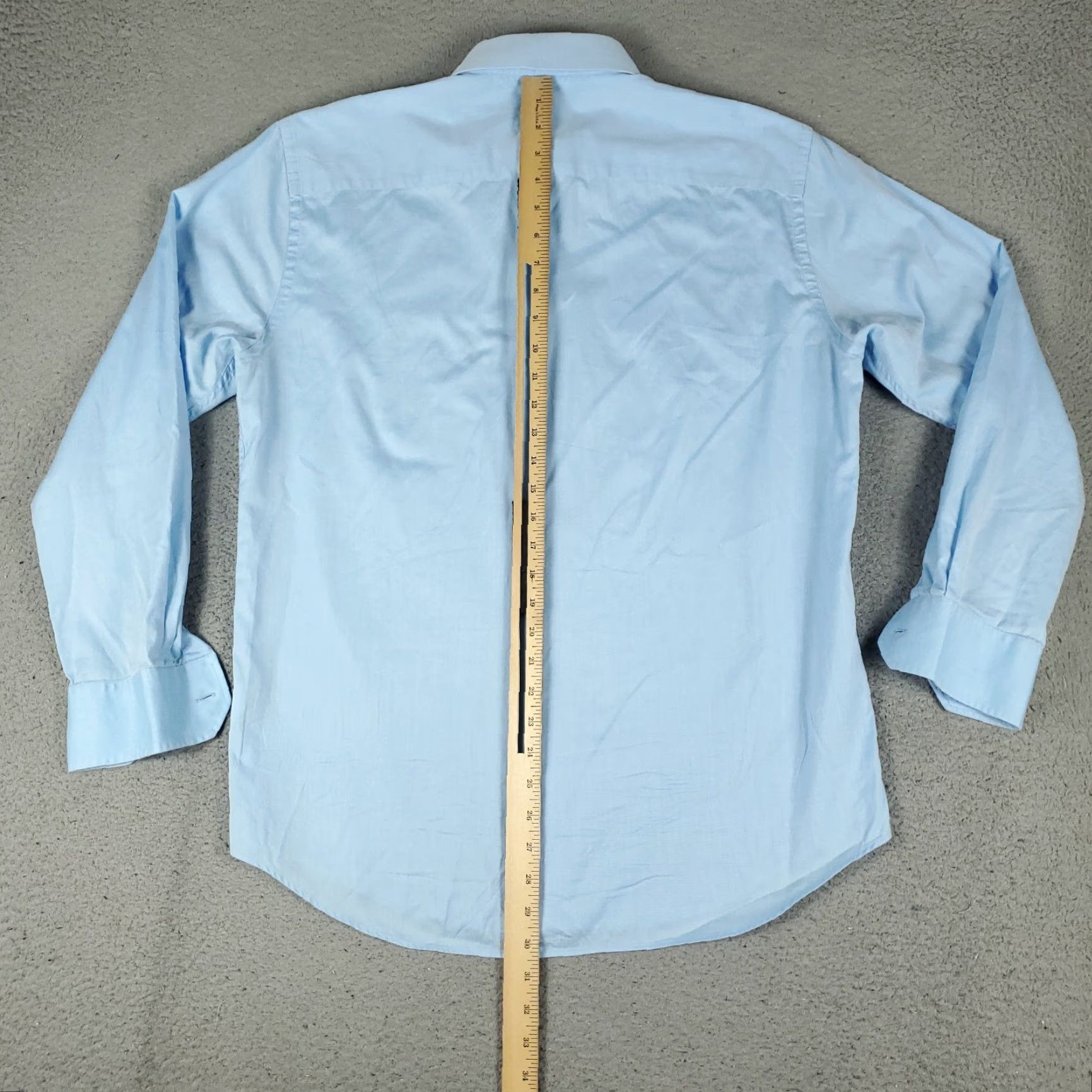 BUGATCHI Bugatchi Uomo Shirt 16.5 Light Blue Shaped Fit Dress Button Up Long Sleeve Mens Size 42R - 5 Thumbnail