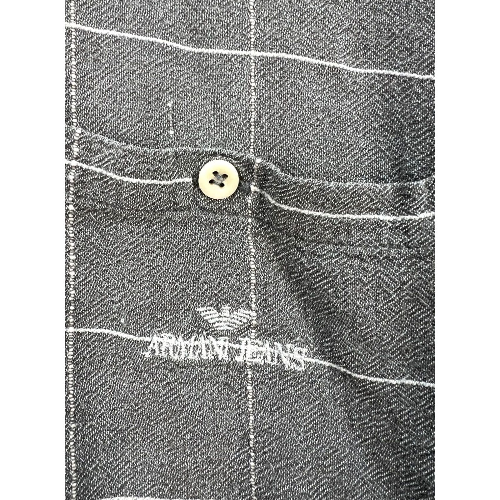 Vintage VINTAGE Armani Jeans Shirt Men's M Check Gray Button Down Size US M / EU 48-50 / 2 - 3 Thumbnail