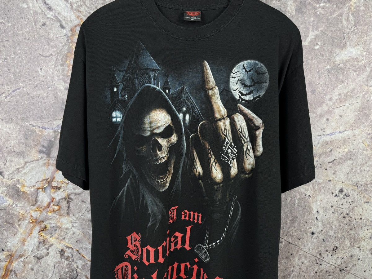 Other Grim Reaper Skeleton Graphic T-Shirt I Am Social Distancing Size US XXL / EU 58 / 5 - 4 Thumbnail