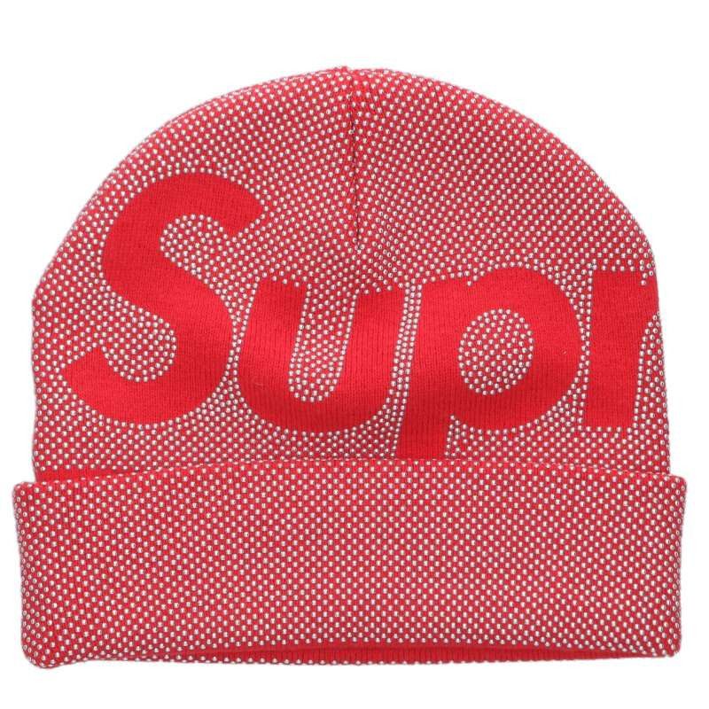 Supreme Supreme SIZE Studded Knockout Big Logo Beanie Red x Silver One Size Size ONE SIZE - 1 Thumbnail