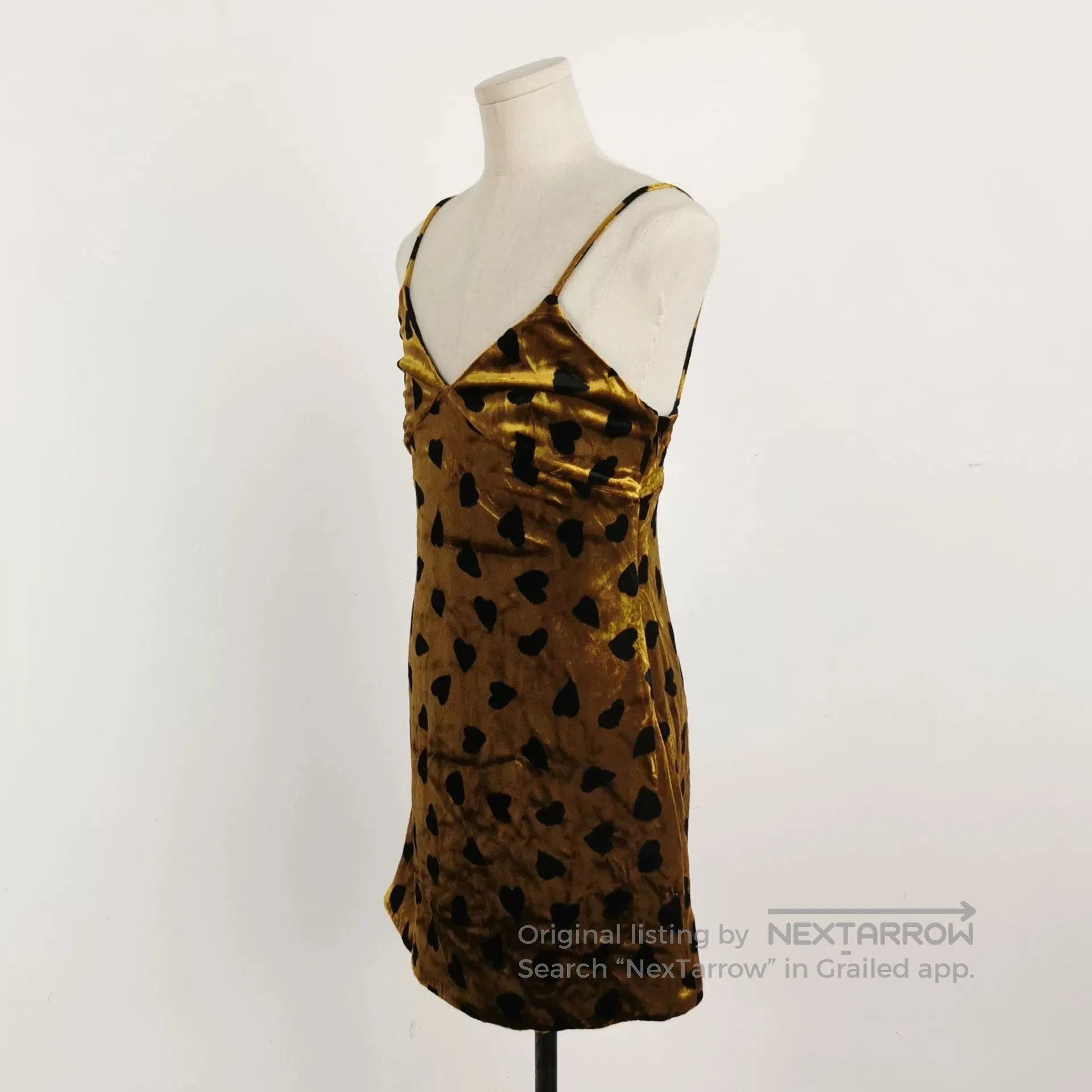 Saint Laurent Paris Saint Laurent Brown Velvet Heart Pattern Dress. Size XS / US 0-2 / IT 36-38 - 2 Thumbnail