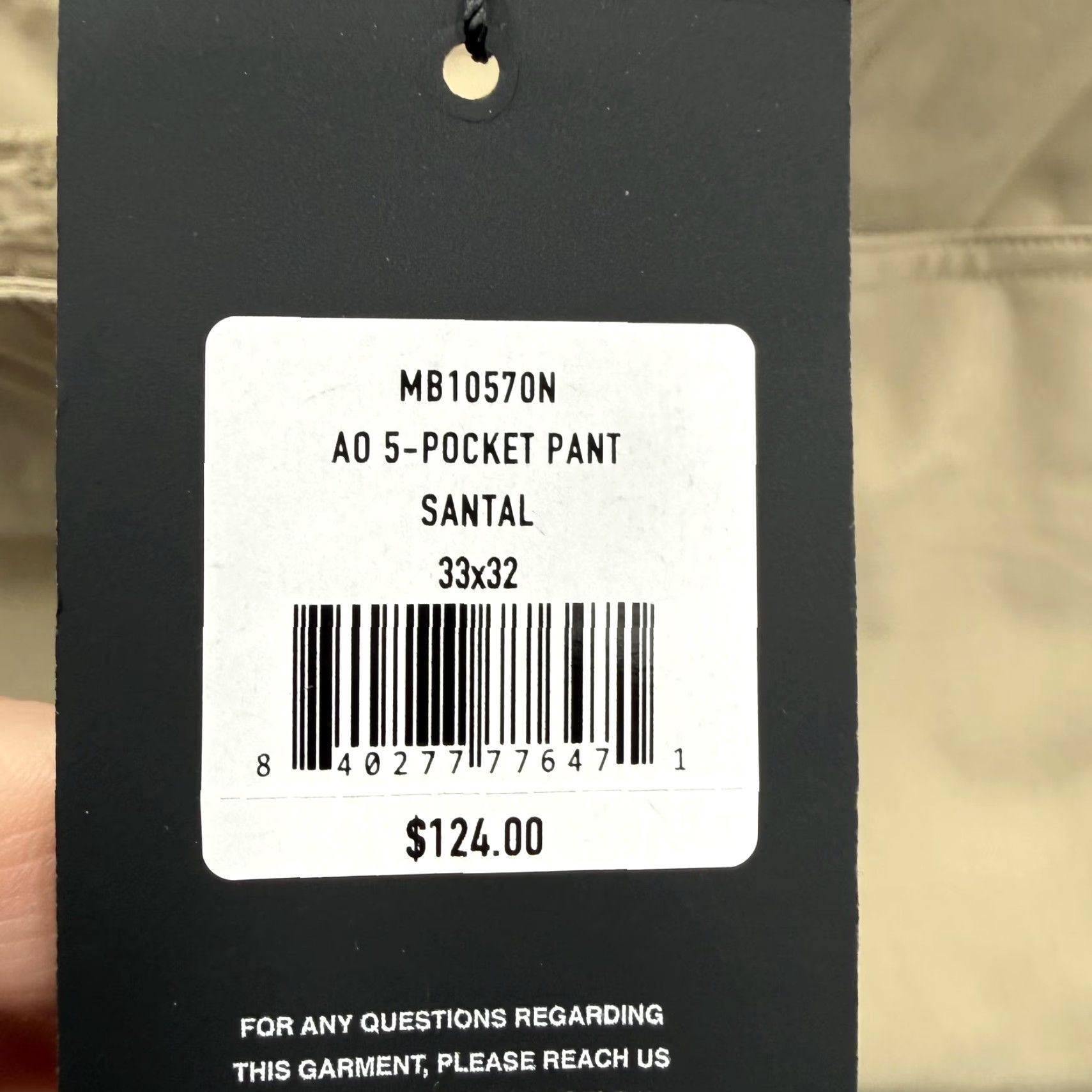 Cuts Cuts Mens 5-Pocket Chino Pants Slim Versaknit 33x32 Beige AU 5-Pocket Zipper Button Logo Flat Front Tapered Casual Business Size US 33 - 6 Thumbnail