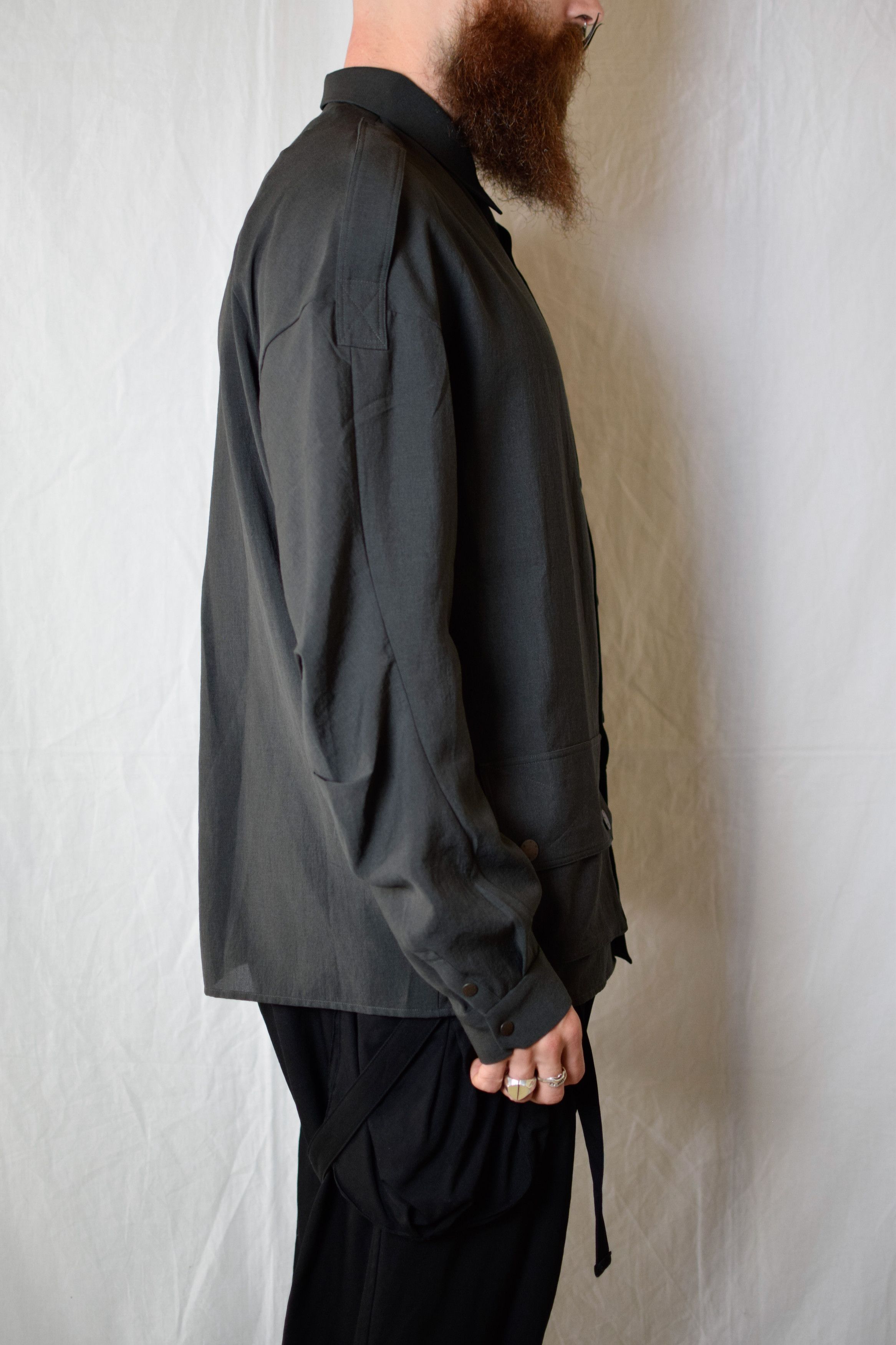 Devoa Devoa SS25 Sample Gray Hybrid Shirt - SHC-LSRSP Size US L / EU 52-54 / 3 - 5 Thumbnail