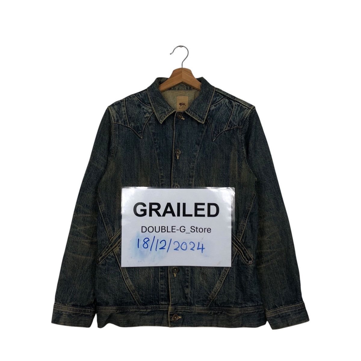 Hysteric Glamour 📌Vintage Biker Trucker Denim Jacket Button Made in Japan Size US M / EU 48-50 / 2 - 1 Thumbnail