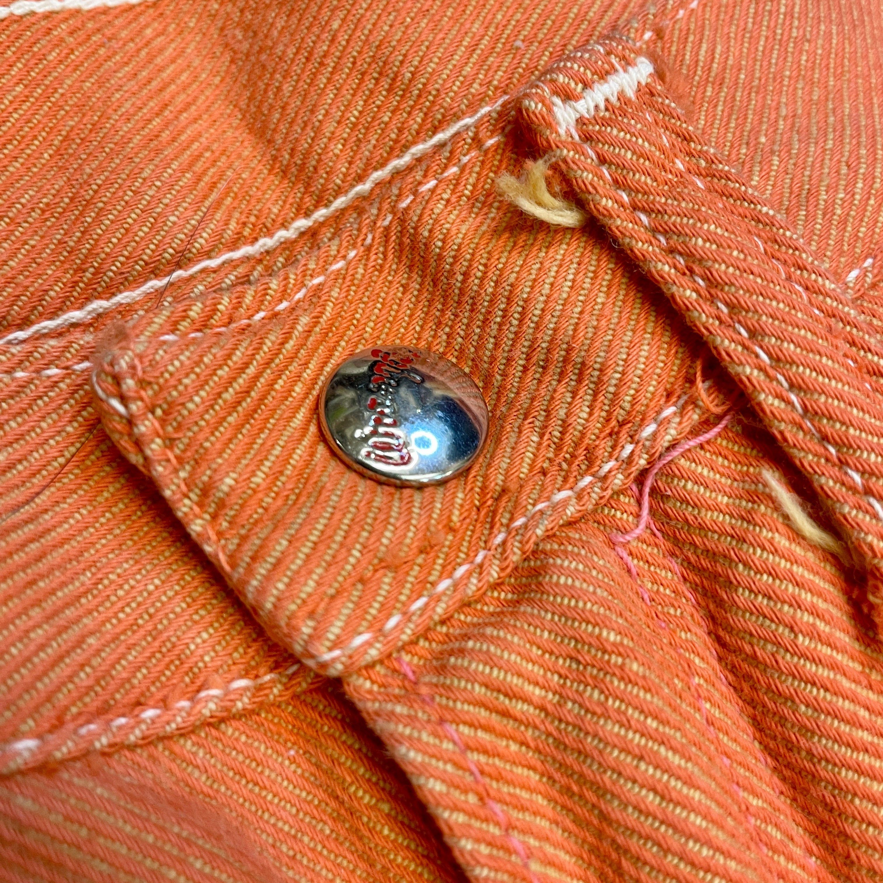 Wrangler RARE 60s Wrangler Sanforized Blue Bell Made In Canada Creamsicle Coloured Twill Trousers With Lightning Zipper Size 28" Size US 28 / EU 44 - 4 Thumbnail