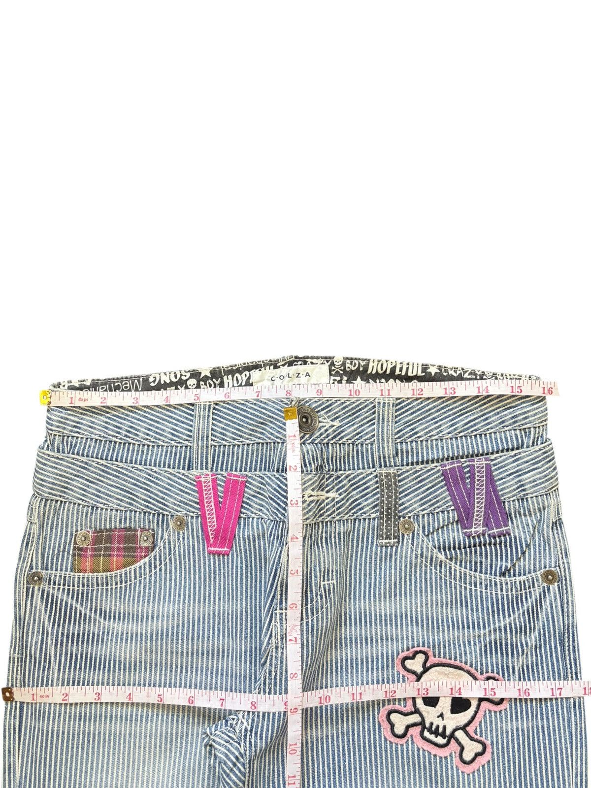 Ksubi Vintage Japanese Brand Double Waist Hickory Distress Jeans Size 32" / US 10 / IT 46 - 6 Thumbnail