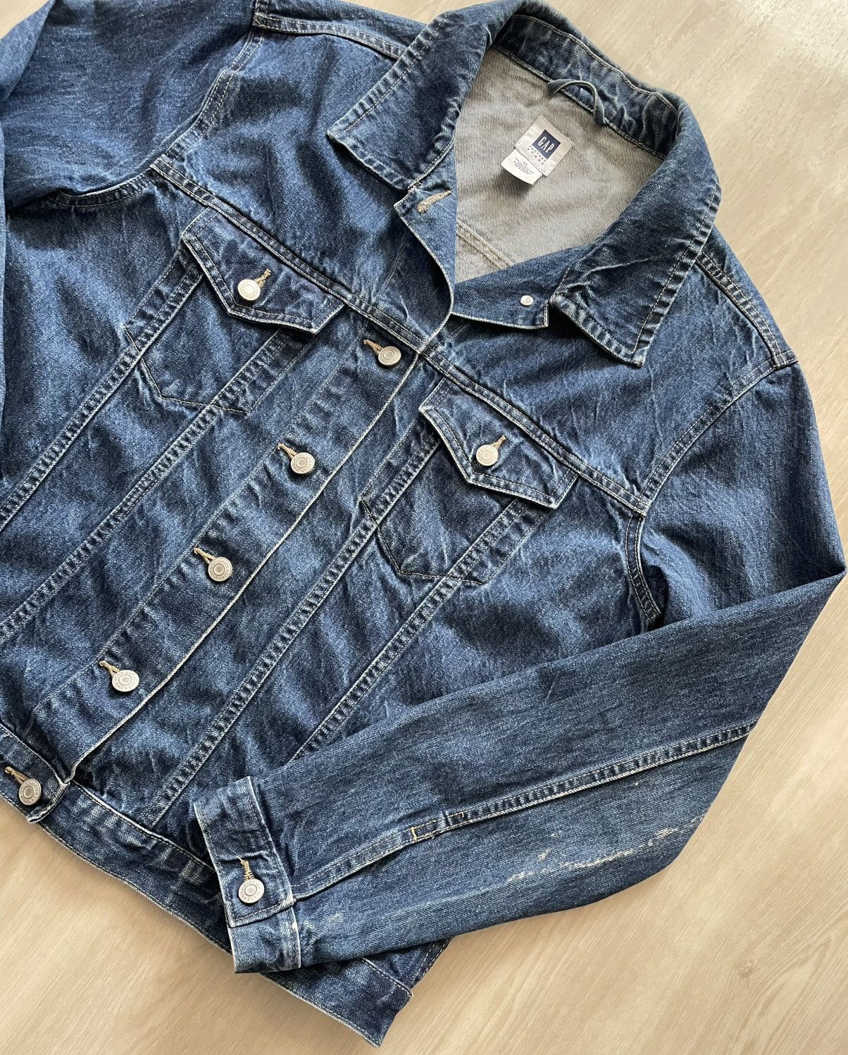 Gap VTG Y2K 01 Gap Denim Trucker Jacket Womens XL *thrashed Size XL / US 12-14 / IT 48-50 - 2 Thumbnail