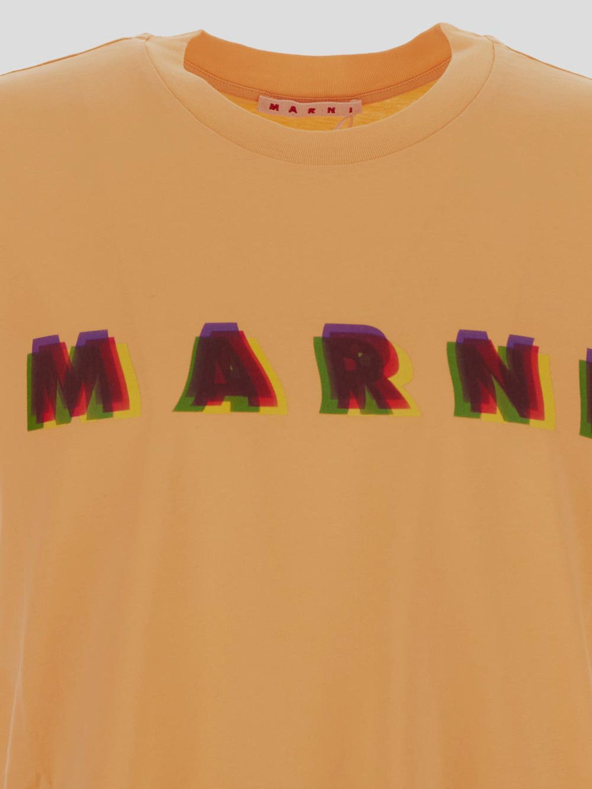 Marni o1y0225 Logo Crewneck T-Shirt in Orange Size US L / EU 52-54 / 3 - 3 Thumbnail