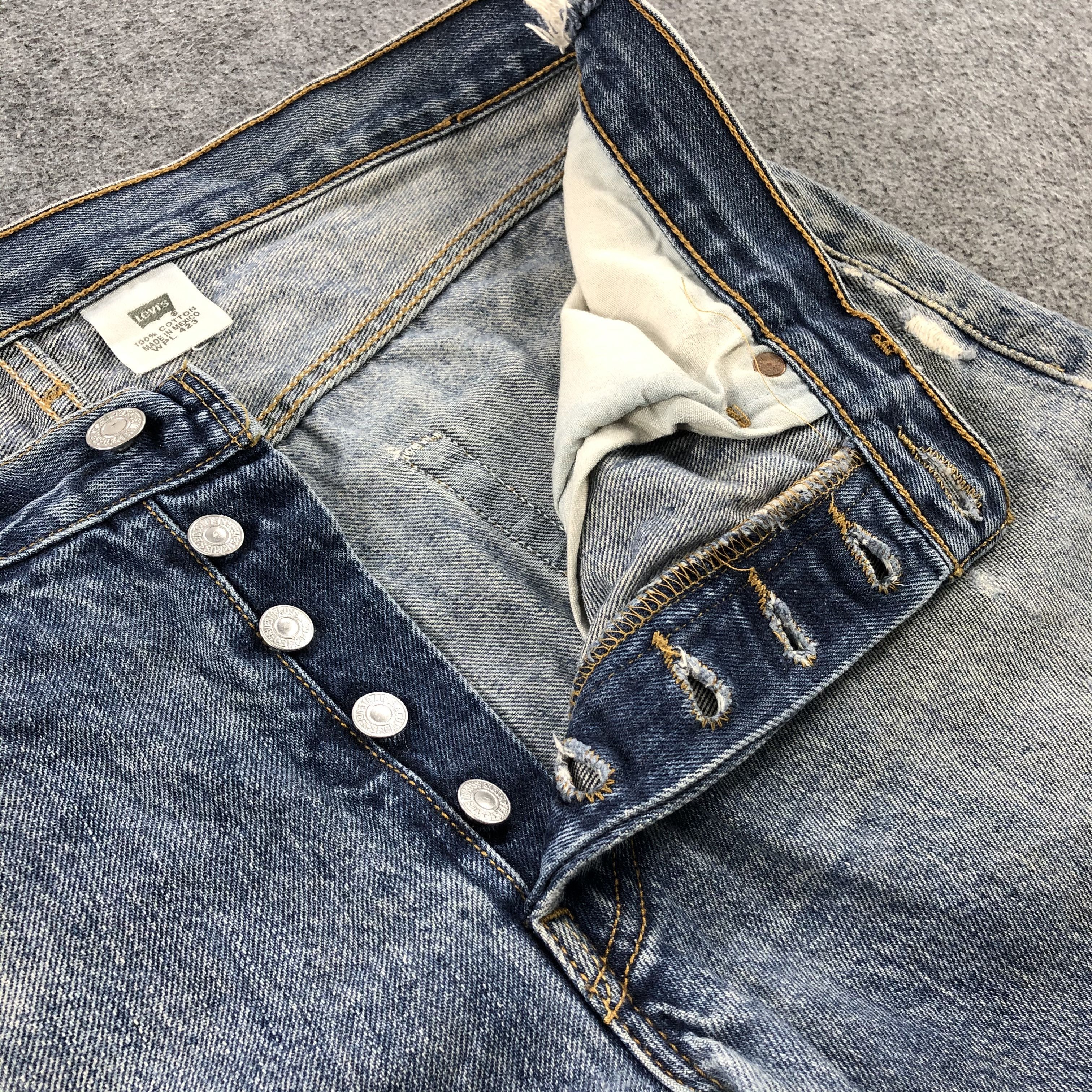 Levi's Vintage 90s Blue Wash Levis 501 Jeans-JM2090 Size 35" - 7 Thumbnail