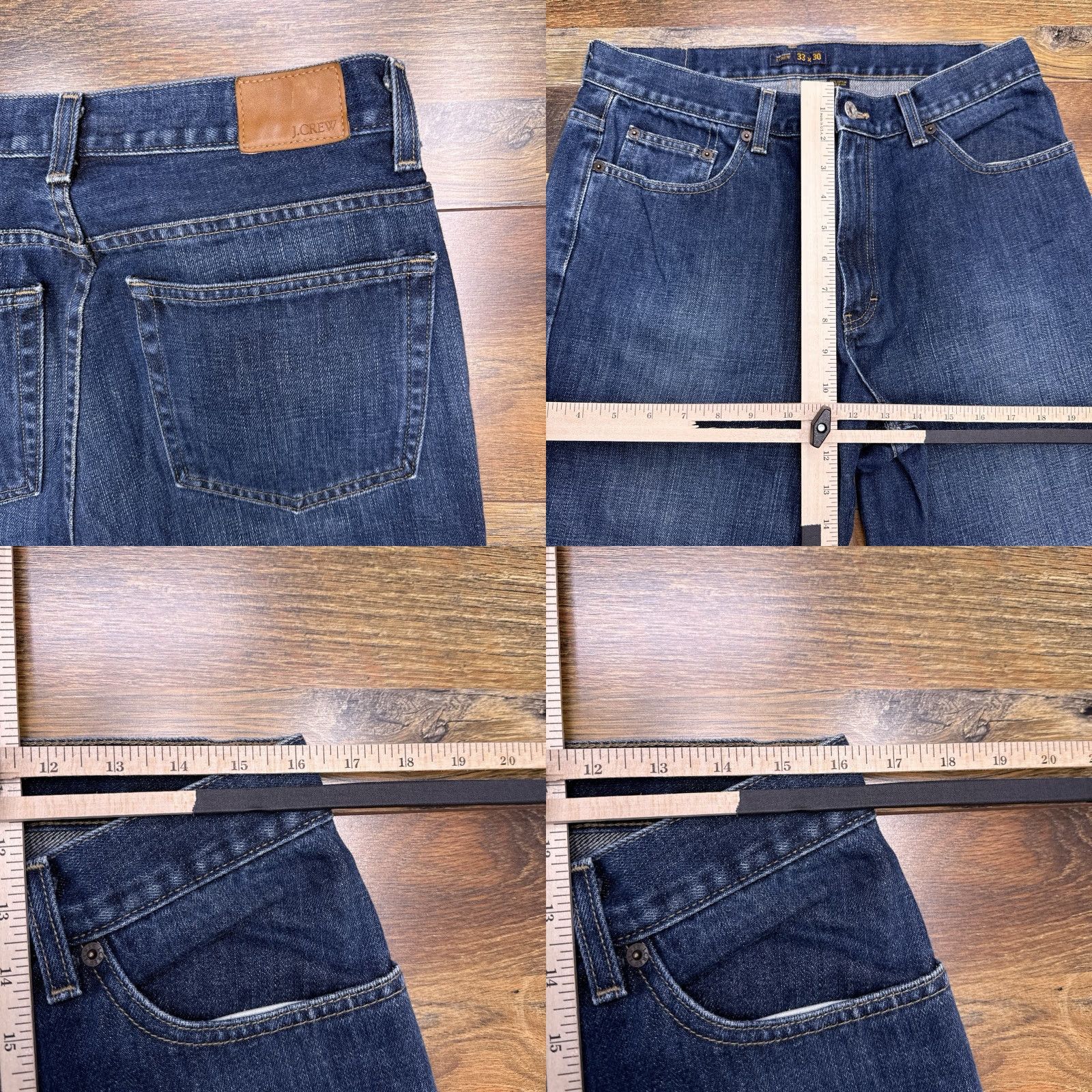 J.Crew VINTAGE J.CREW Jeans 33x30 Mid Rise Relaxed Fit Button Zip Cotton Denim 5-Pocket Blue USA 60737 Mens Size US 33 - 8 Thumbnail
