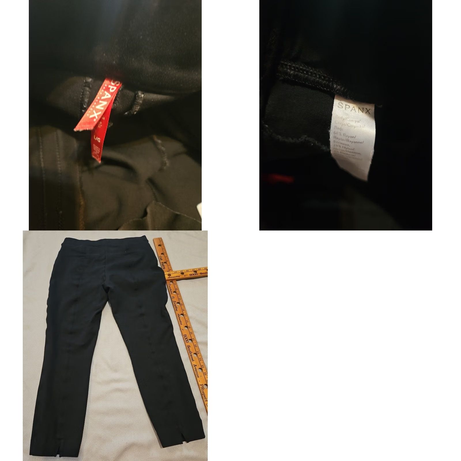 Spanx SPANX The Perfect Pant Womens L Black Ponte Knit Straight Pull On Trousers Size 36" / US 14 / IT 50 - 9 Thumbnail