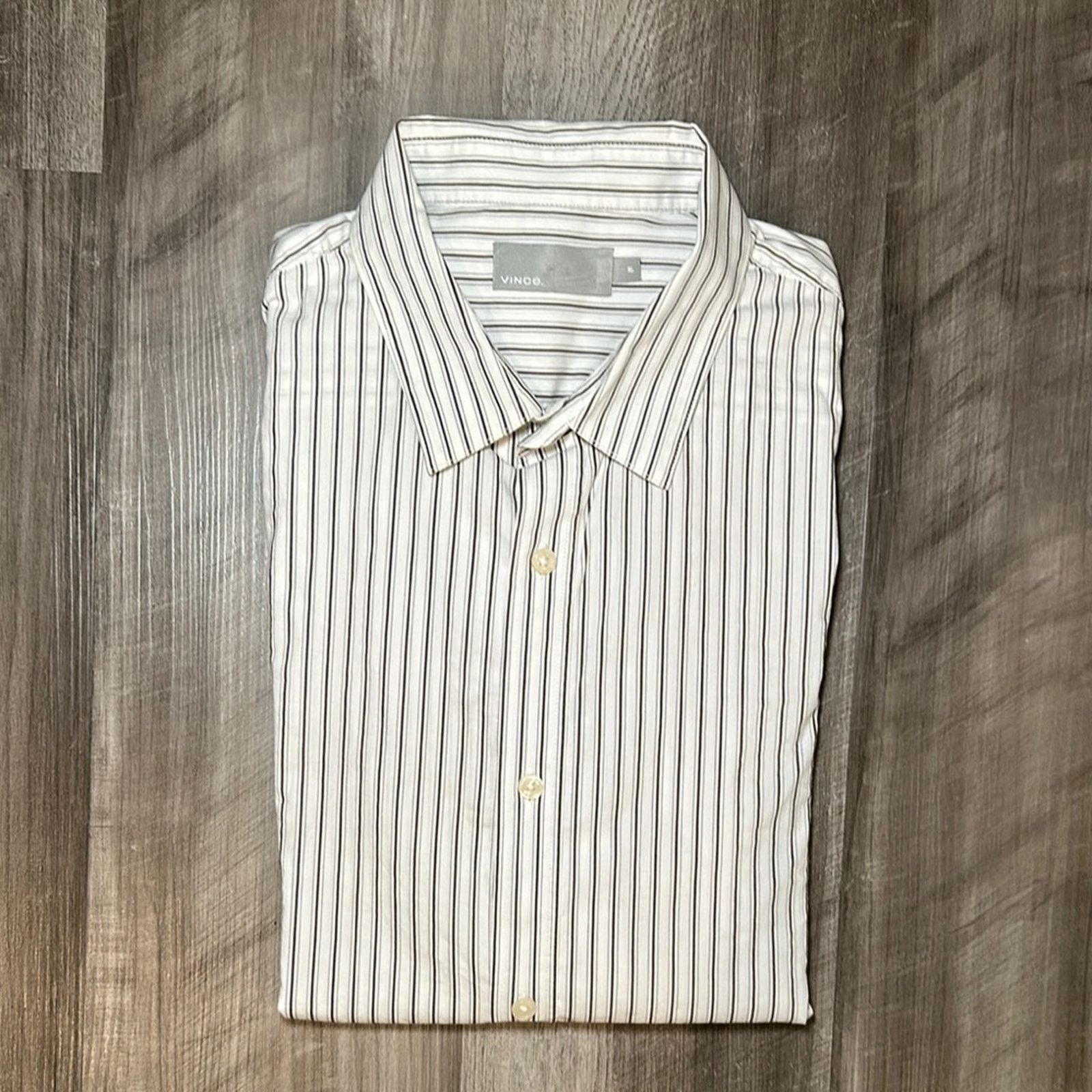 Vince Vince Slim Fit Stretch Striped Long Sleeve Button Down - XL Size US XL / EU 56 / 4 - 1 Thumbnail
