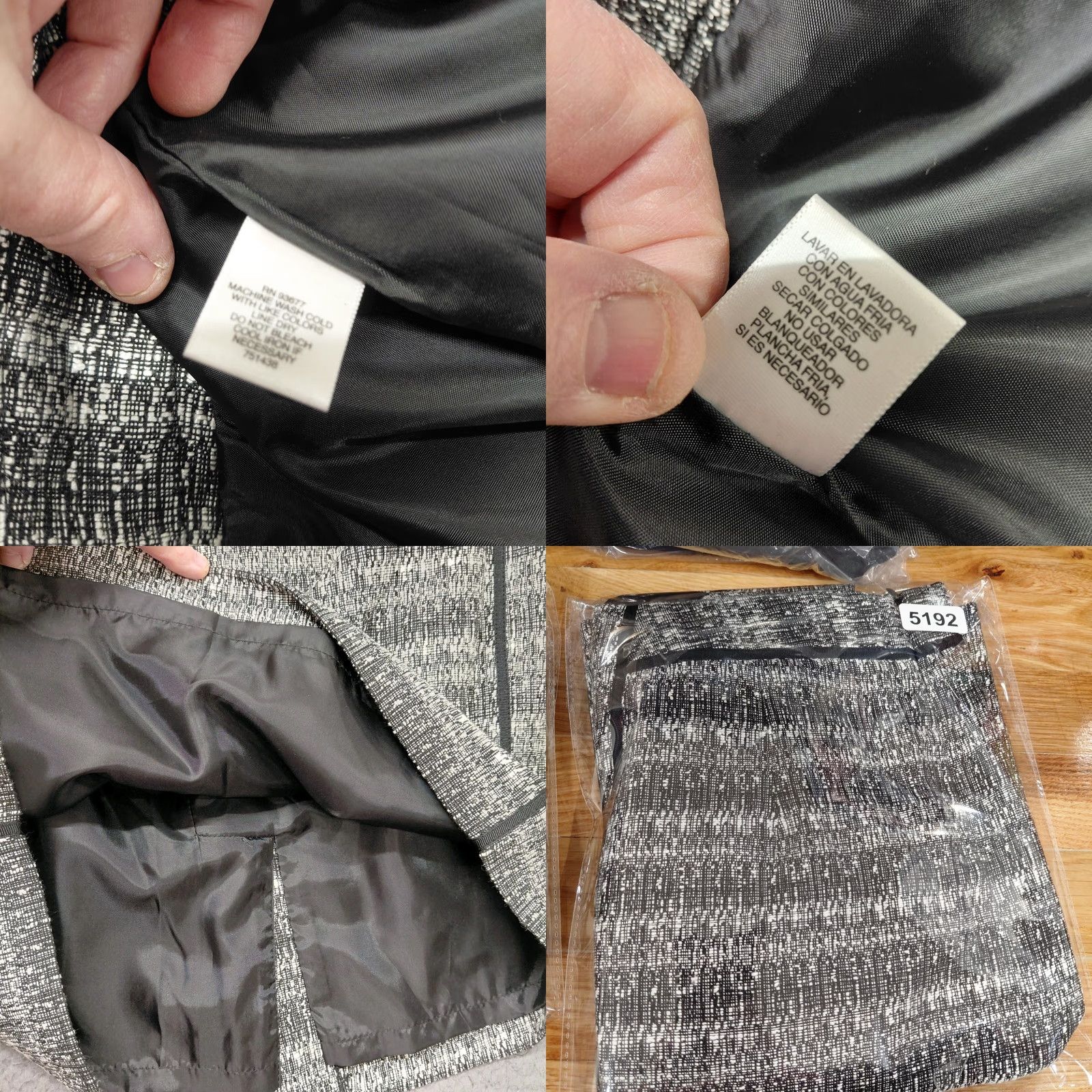 Liz Claiborne Liz Claiborne Skirt Women 10P Petite Short Tweed Lined Ribbon Trim Black/White Pencil Style Vintage No Size 32" / US 10 / IT 46 - 8 Thumbnail