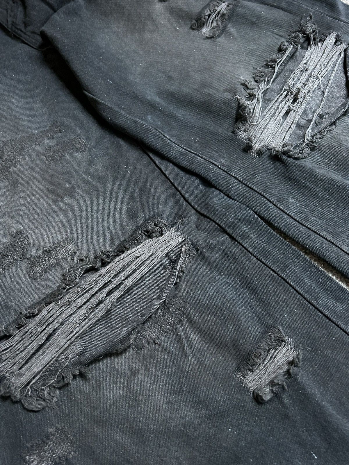 Japanese Brand Flared Distressed Denim Wide Leg Size US 30 / EU 46 - 3 Thumbnail