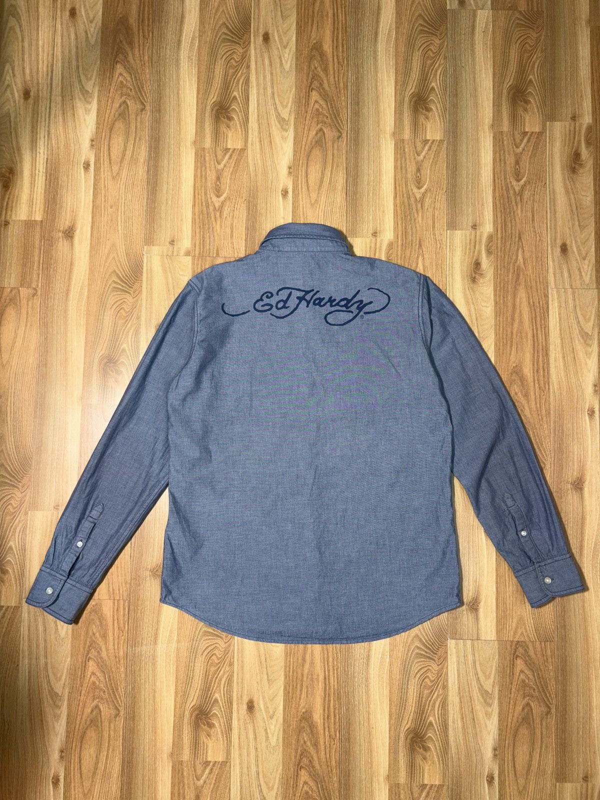 Ed Hardy Y2K style Ed Hardy Spellout button down embroidery shirt Size US L / EU 52-54 / 3 - 2 Thumbnail