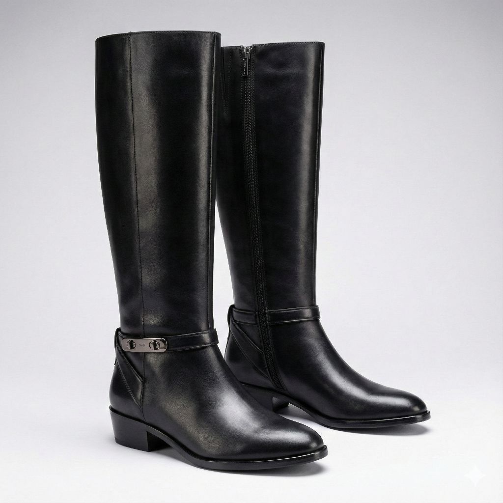 Coach Coach Womens Black Leather Heeled Boots Size 6 Size US 6 / IT 36 - 1 Thumbnail