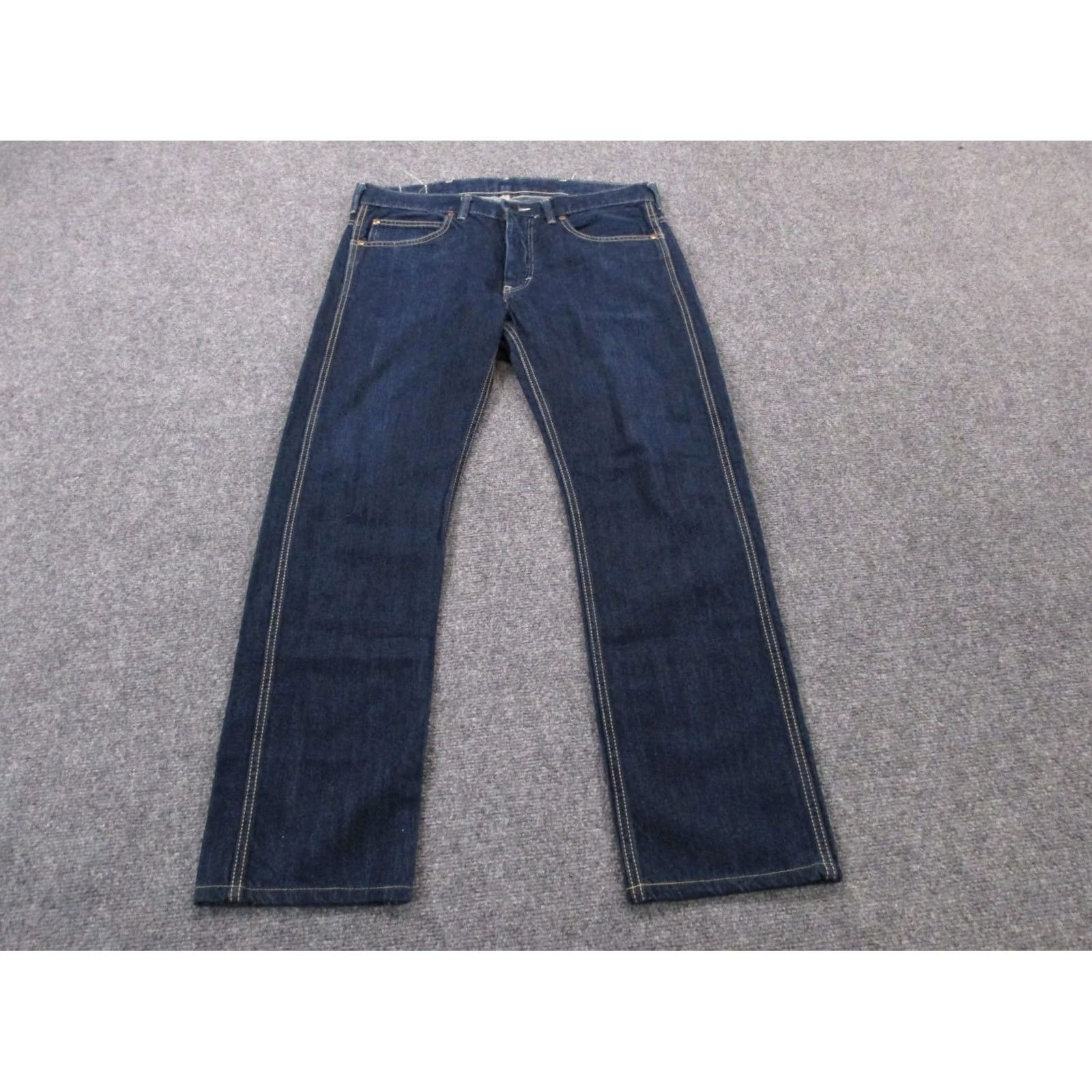 Edwin Edwin Jeans Mens L Blue Denim Overworks Factory Classic Straight Casual Jeans Brand Edwin Masculine Sizes L Blue Denim Straight Fit Mens Size US 33 - 2 Thumbnail
