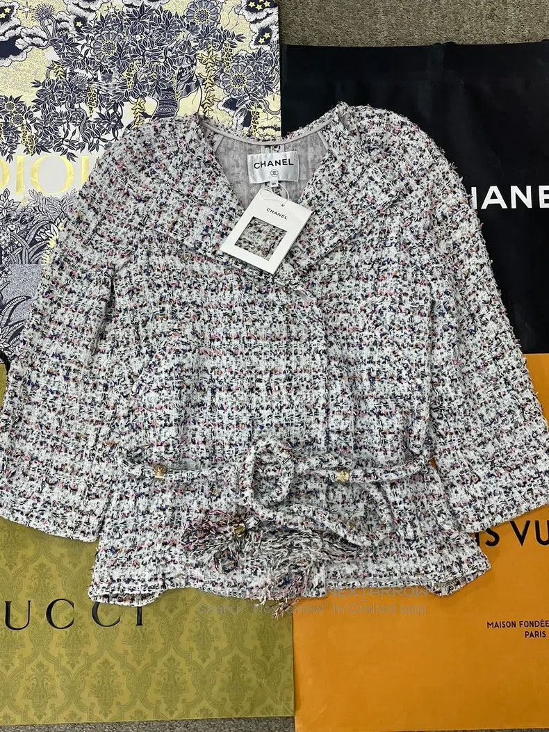 Chanel Chanel Greek series colour-blocked tweed jacket Size XXS / US 00 / IT 34 - 1 Thumbnail