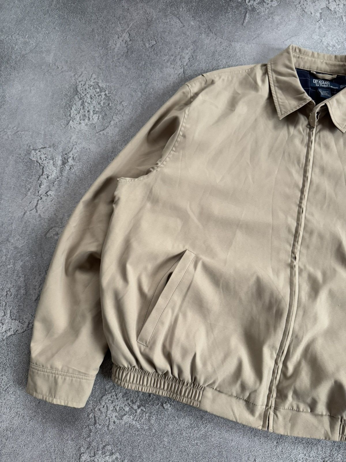 Polo Ralph Lauren × Vintage Polo Ralph Lauren XL beige zip bomber jacket collared 90s Size US XL / EU 56 / 4 - 6 Thumbnail