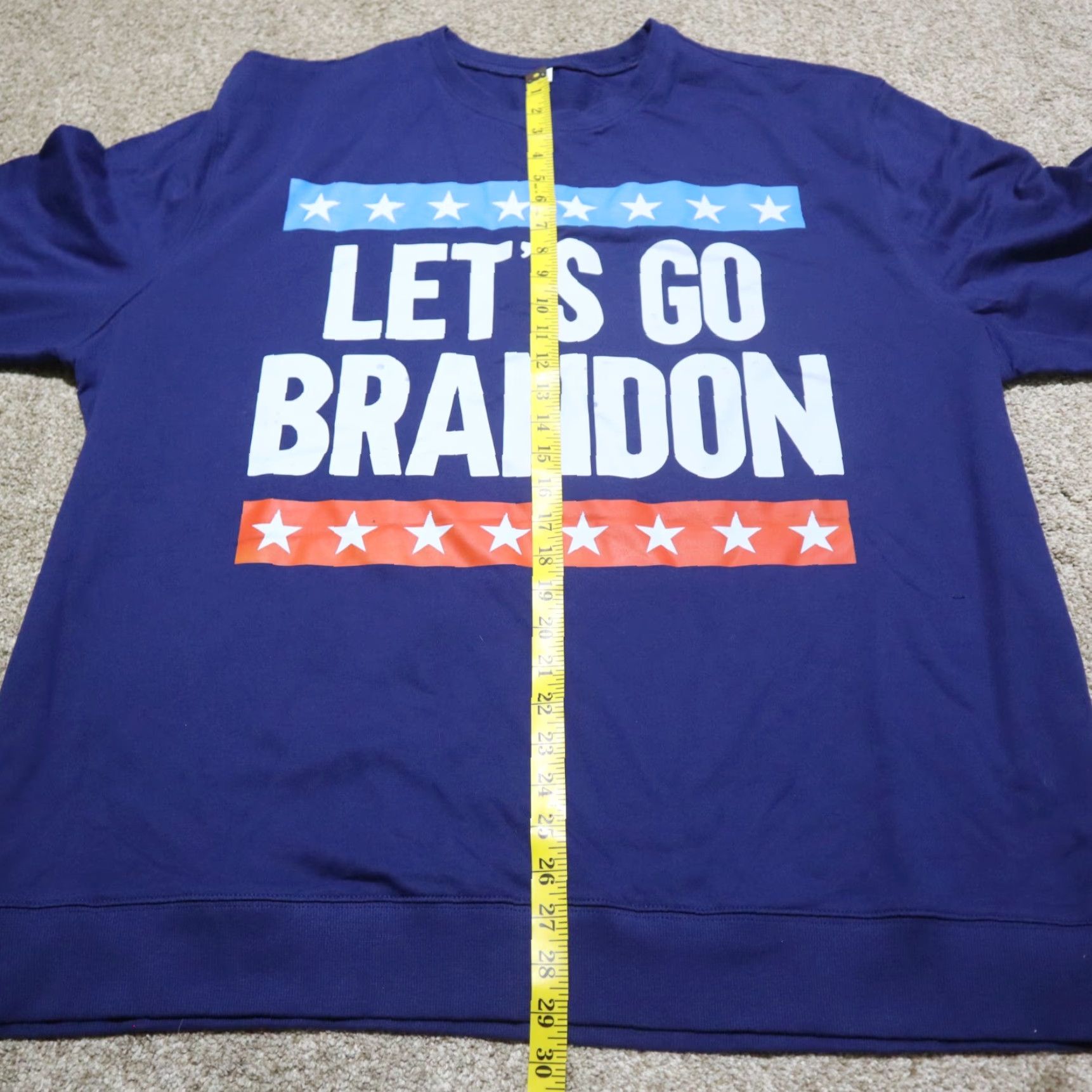 Vintage Let's Go Brandon Blue Sweater Men XL Hoodie Funny Gift Size US XL / EU 56 / 4 - 6 Thumbnail