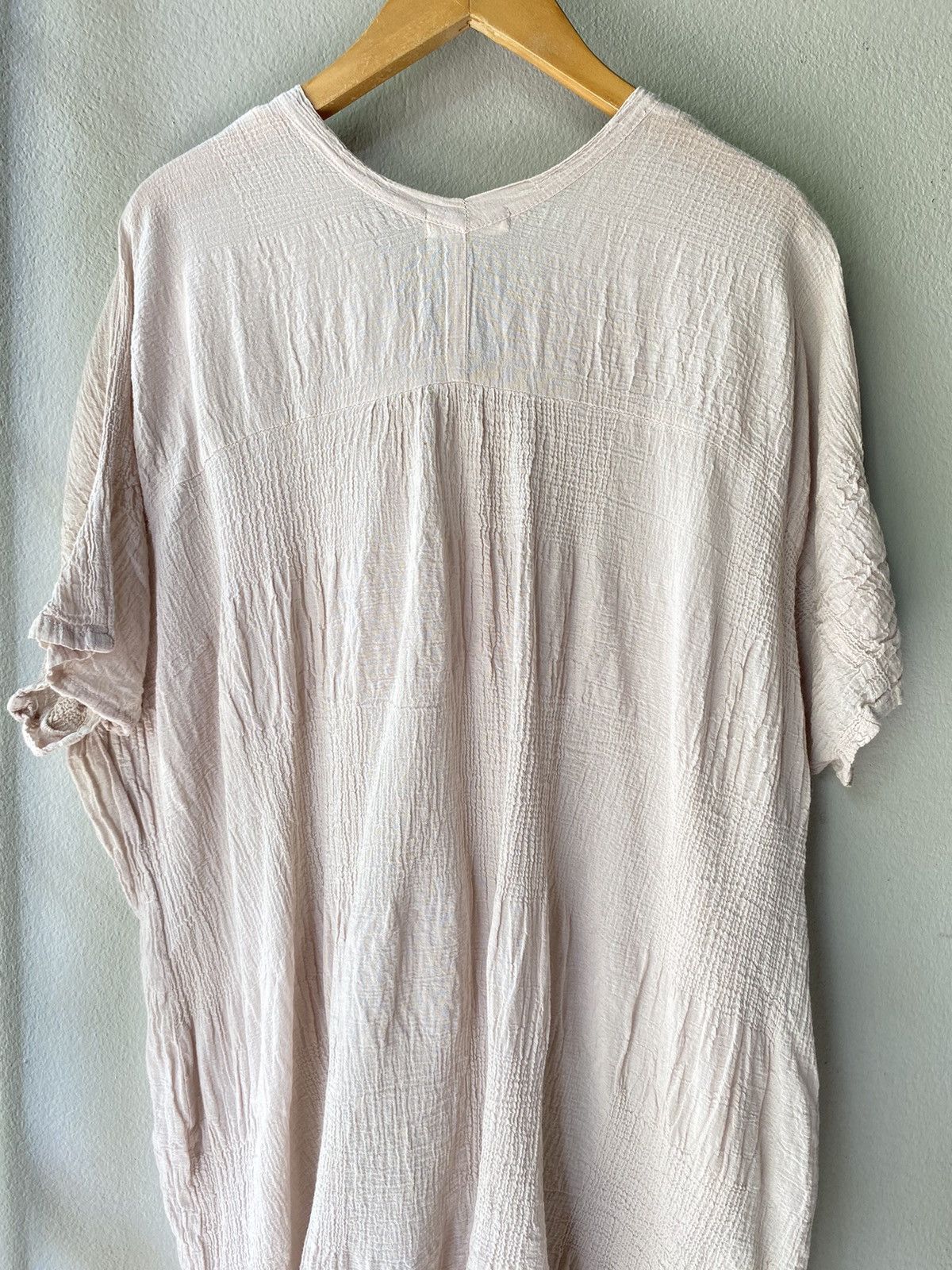 Issey Miyake Plantation Crinkled Baby Pink Tunic Size ONE SIZE - 14 Thumbnail