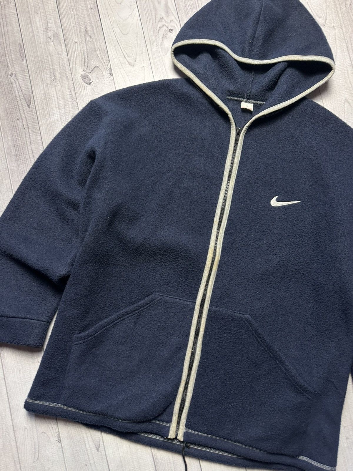 Nike × Vintage Vintage Nike fleece zip hoodie size L logo Size US L / EU 52-54 / 3 - 2 Thumbnail