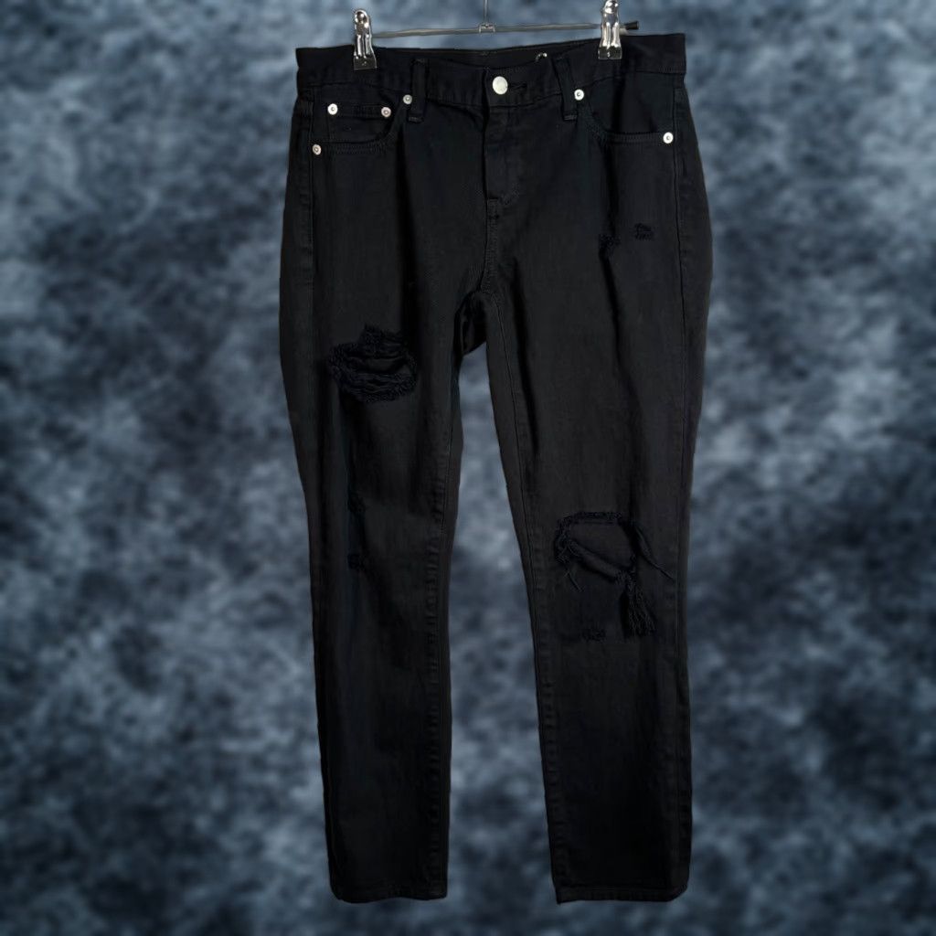 Gap Gap Womens Jeans 27 Black Distressed 100% Cotton Denim Skinny 5-Pocket Vintage No Distressed-Feature Gap 1969 27in Inseam Womens Jeans Size 27" / US 4 / IT 40 - 1 Thumbnail