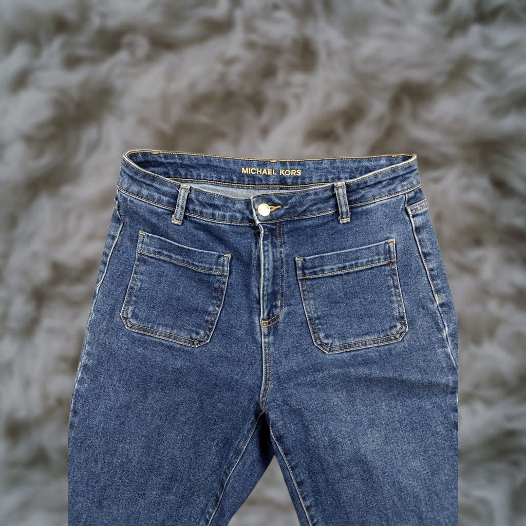 Michael Kors Michael Kors Jeans Womens 8 Blue Medium Wash High Rise Bootcut Stretch Denim Jeans Size 30" / US 8 / IT 44 - 1 Thumbnail