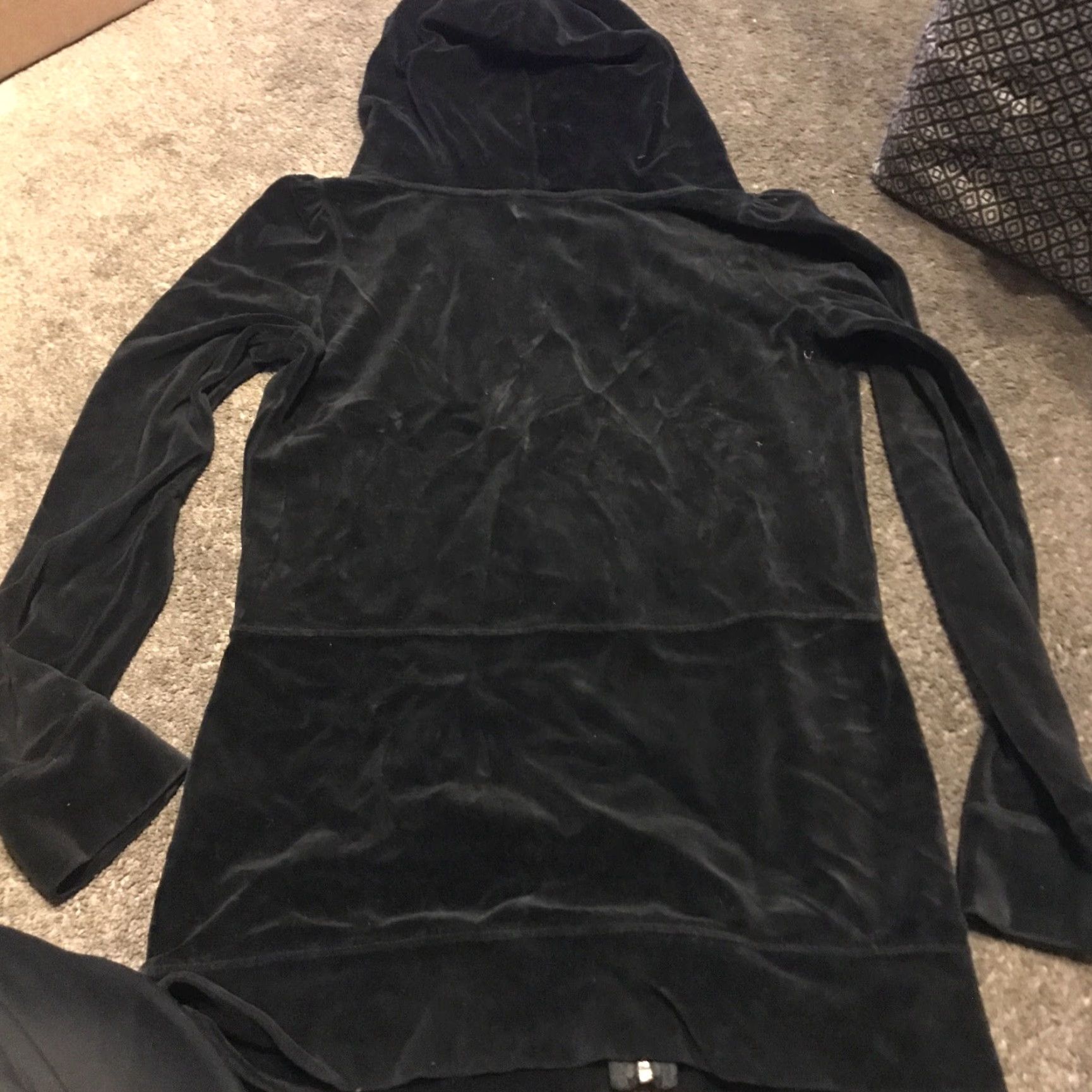Juicy Couture VINTAGE Juicy Couture Zip Up Hoodie Jacket S Black Velour Rhinestone Barbi e? Size S / US 4 / IT 40 - 3 Thumbnail