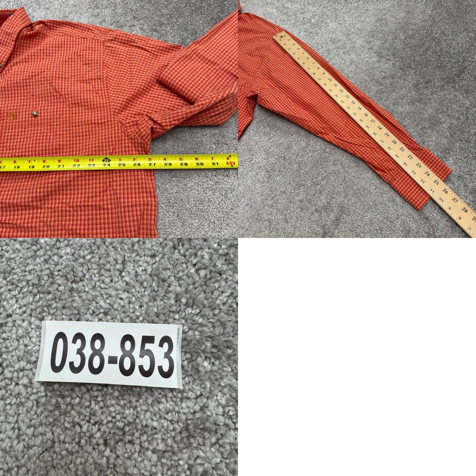 Wrangler Wrangler George Strait Western Button-Down Shirt Men 2XL Orange Plaid Cotton Shirt Mens Size US XXL / EU 58 / 5 - 10 Thumbnail
