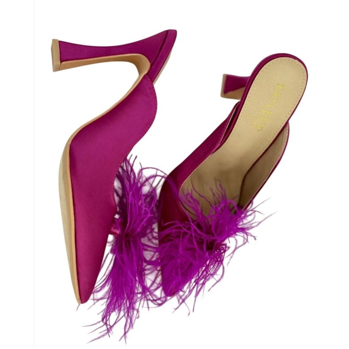 Other KAYLEEN / Cailin-20 / Pink Satin / Mule Heels / With Feather Size US 9 / IT 39 - 3 Thumbnail