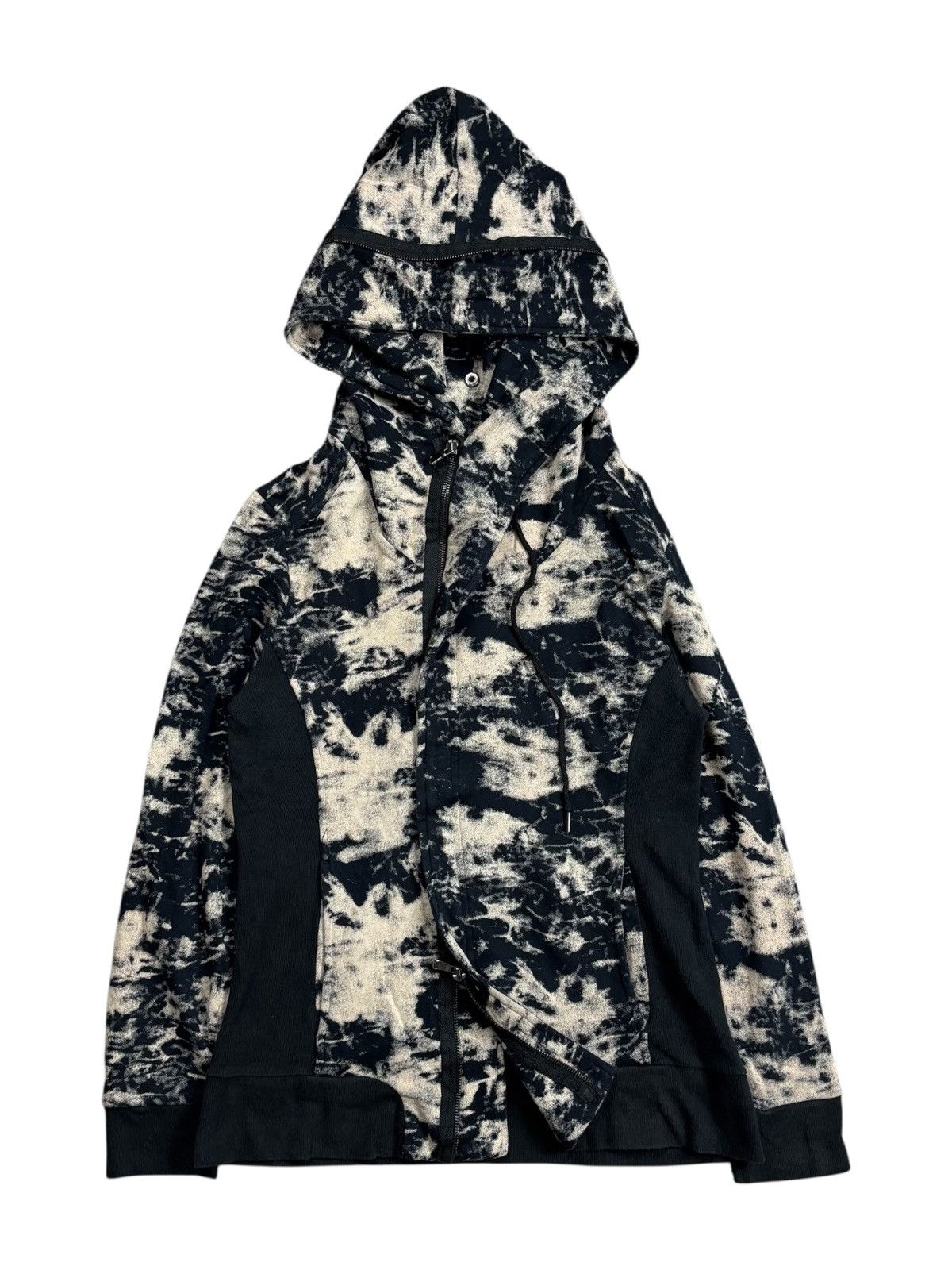 Le Grande Bleu (L.G.B.) 2000s Semantic Design - Marble Dyed Alien Zip Hoodie Size US M / EU 48-50 / 2 - 2 Thumbnail