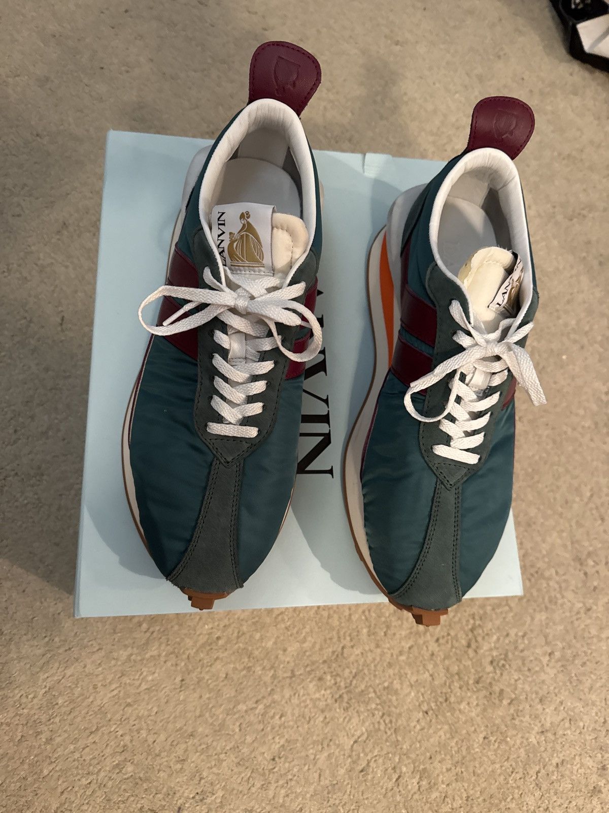 Lanvin Lanvin Bumper Sneakers Teal and Maroon 45 Size US 12 / EU 45 - 6 Thumbnail