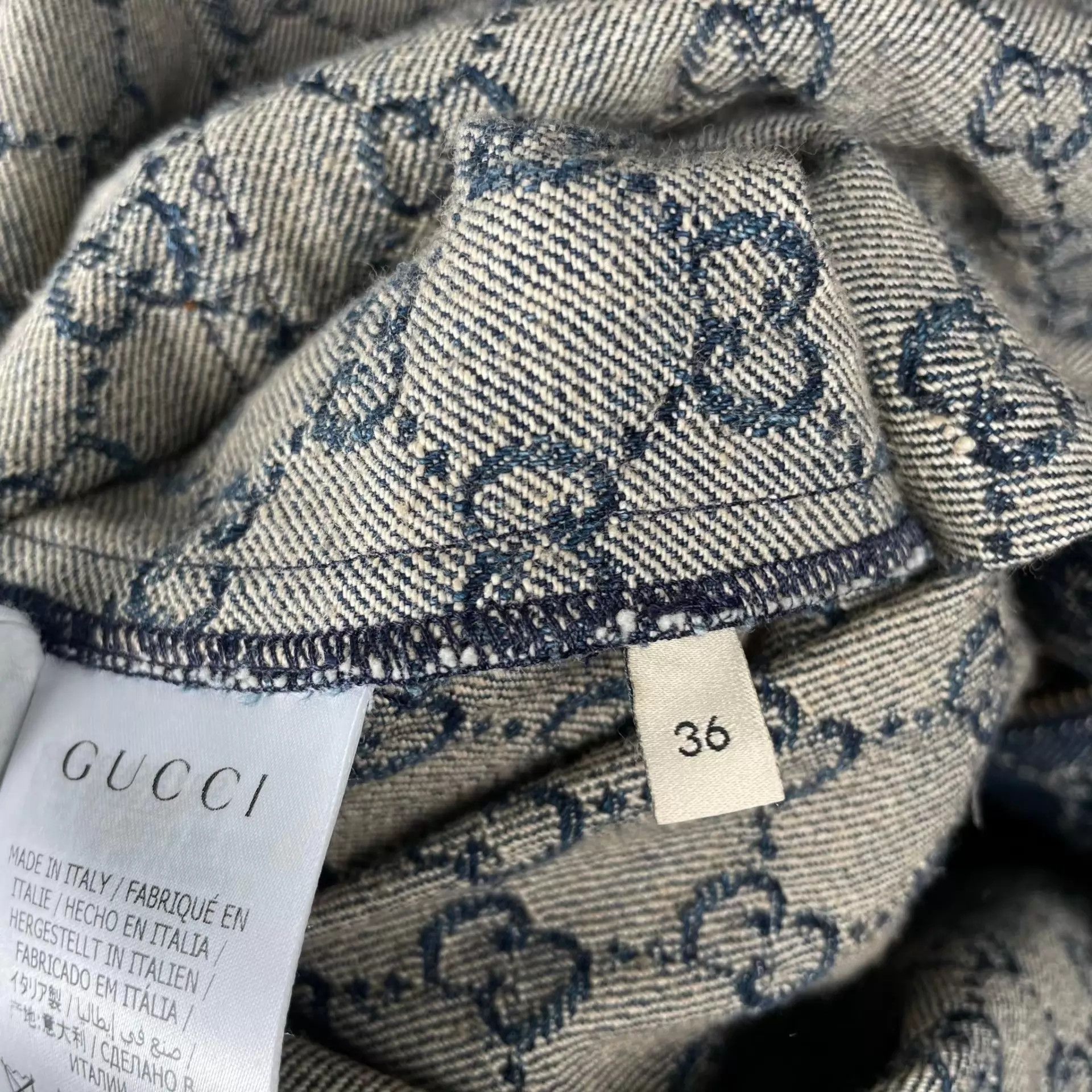 Gucci Gucci Denim Logo Print Blue Short Sleeve 36 Size XS / US 0-2 / IT 36-38 - 6 Thumbnail