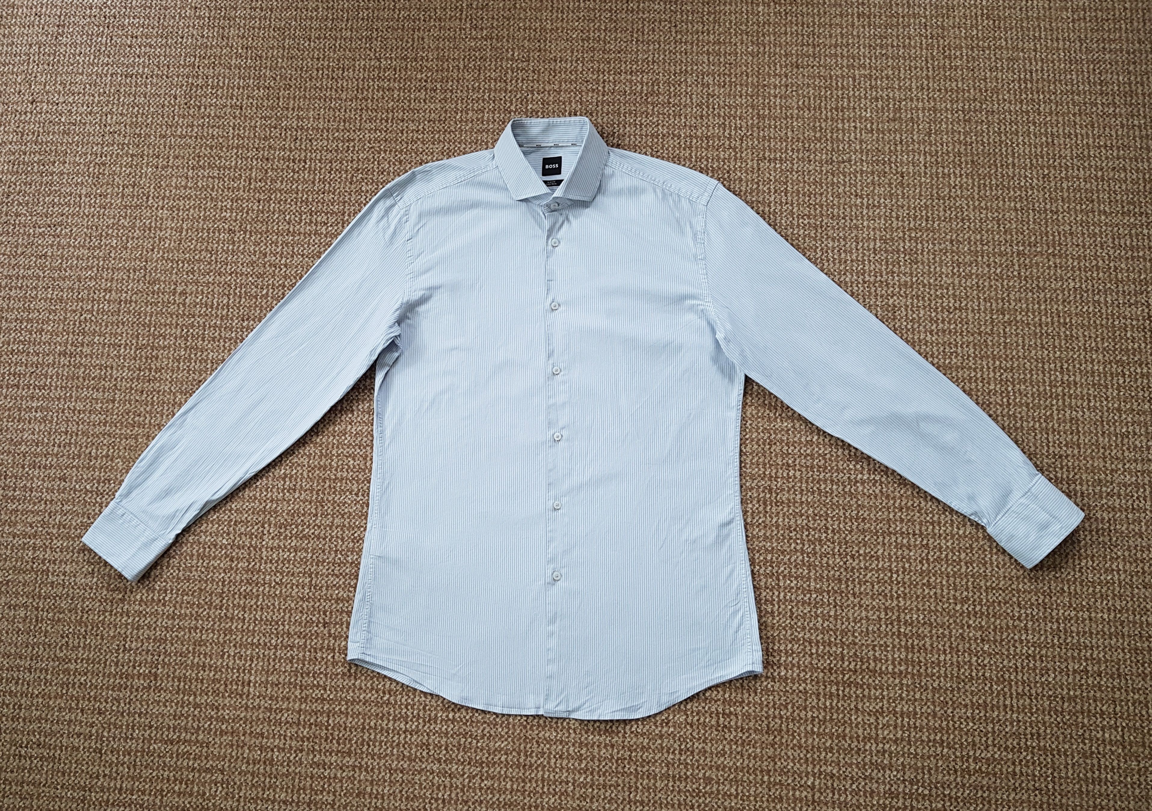 Hugo Boss Hugo Boss Stripe Shirt H-HANK-spread-C1-222 sz 41/16 L Slim Size US L / EU 52-54 / 3 - 1 Thumbnail