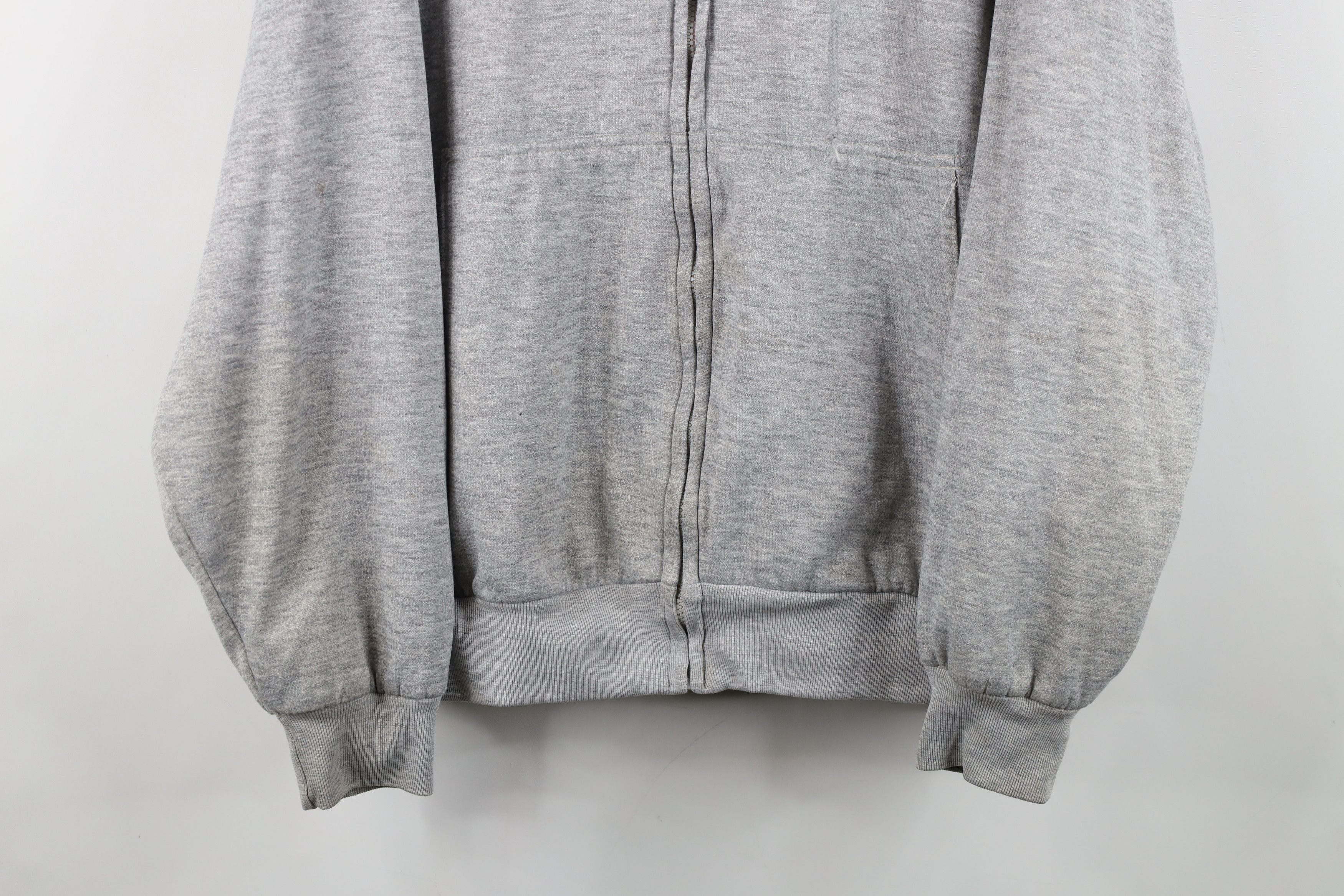 Vintage Vintage 90s Streetwear Knit Lined Full Zip Hoodie Gray Size US XL / EU 56 / 4 - 3 Thumbnail