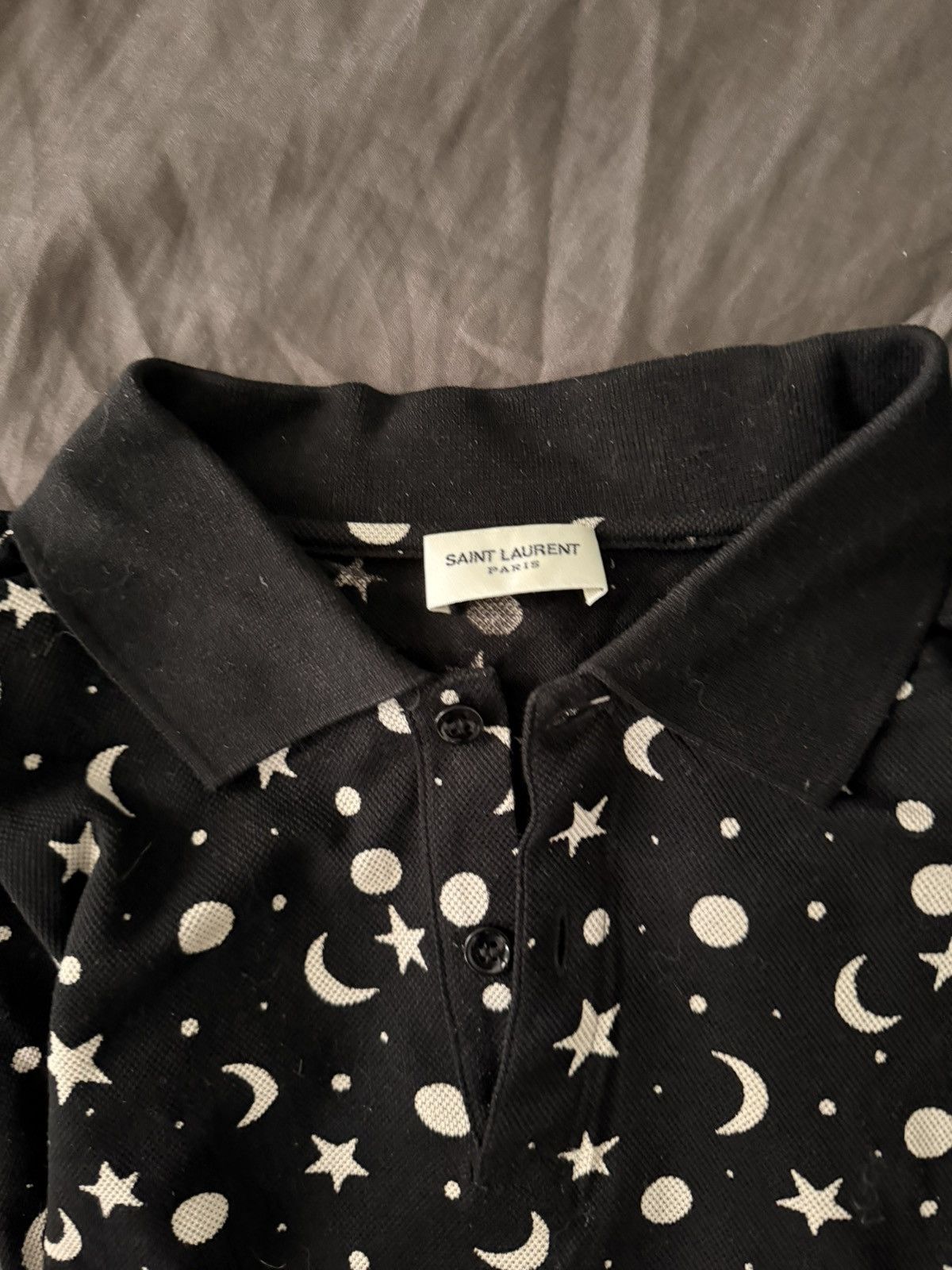Saint Laurent Paris Saint Laurent Paris Stars/Symbols Polo Size US L / EU 52-54 / 3 - 1 Thumbnail