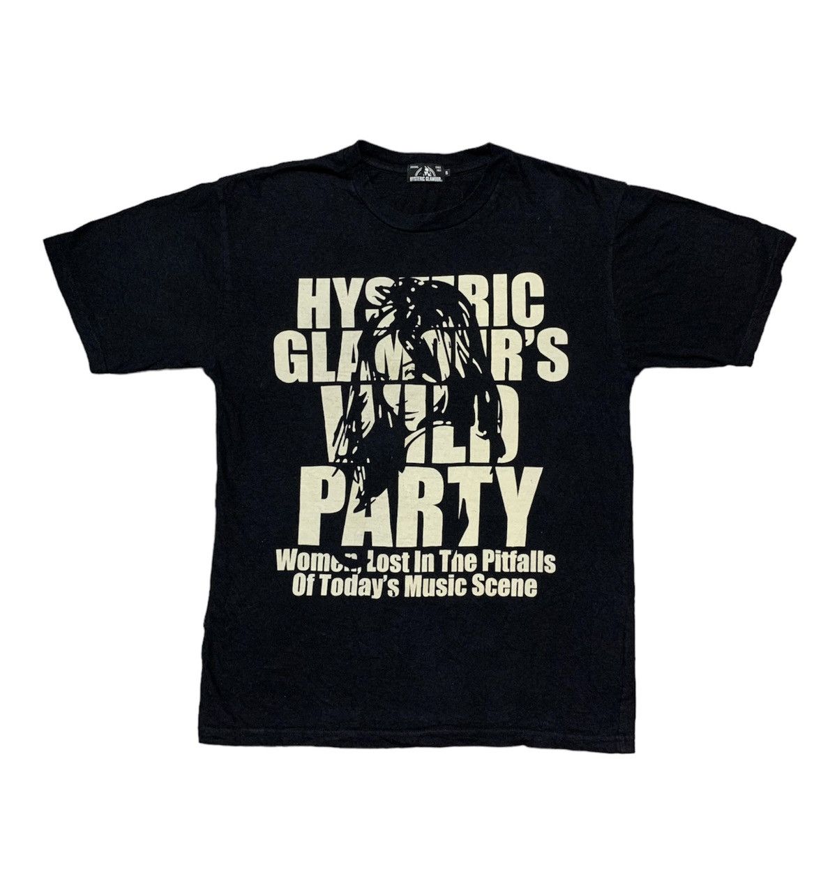 image of Hysteric Glamour Wild Party Spellout Tee in Black, Men's (Size Small)