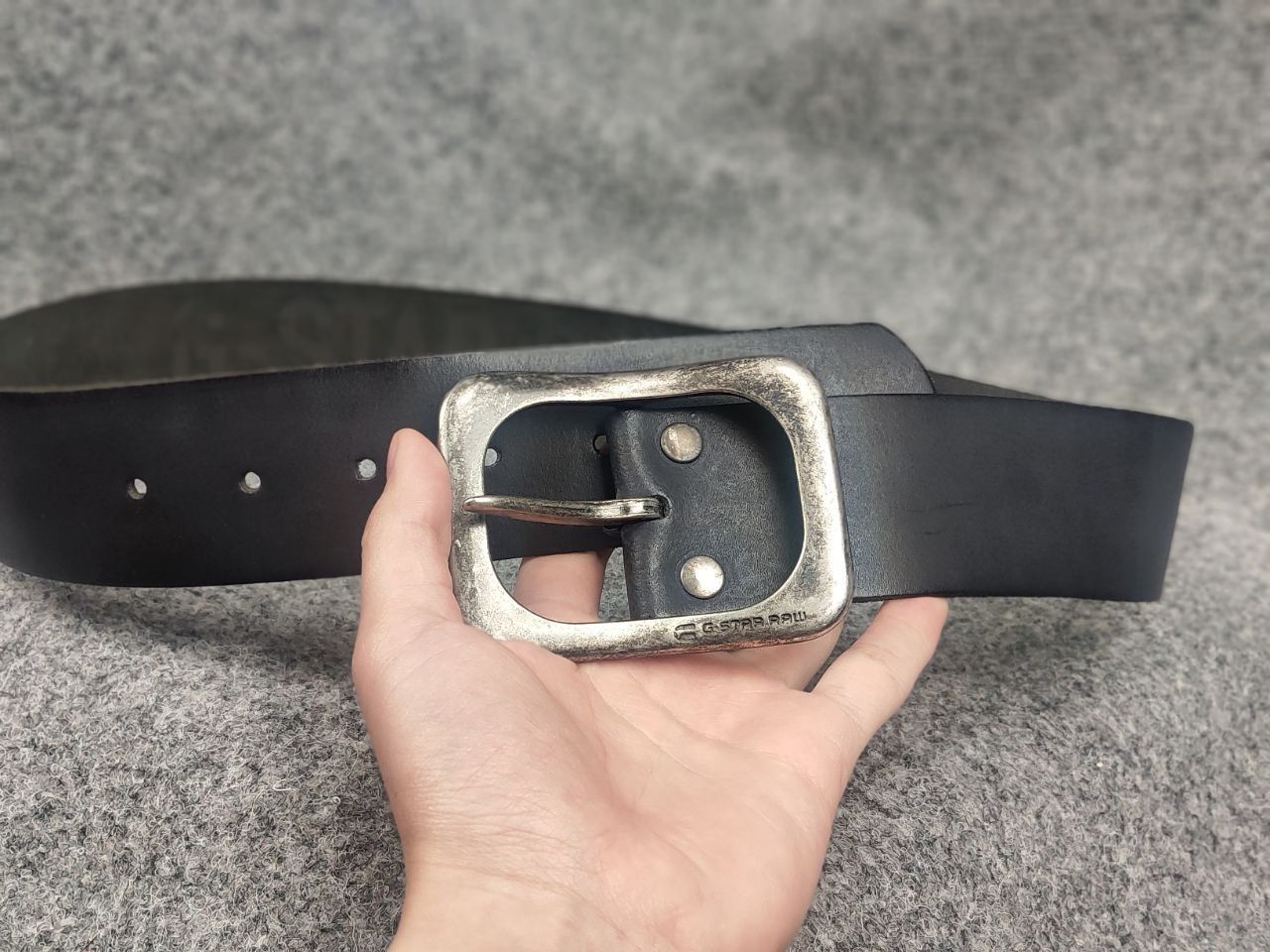 G-Star Vintage G Star Raw leather belt Y2K Style Punk Rock Goth LGB Size ONE SIZE - 4 Thumbnail