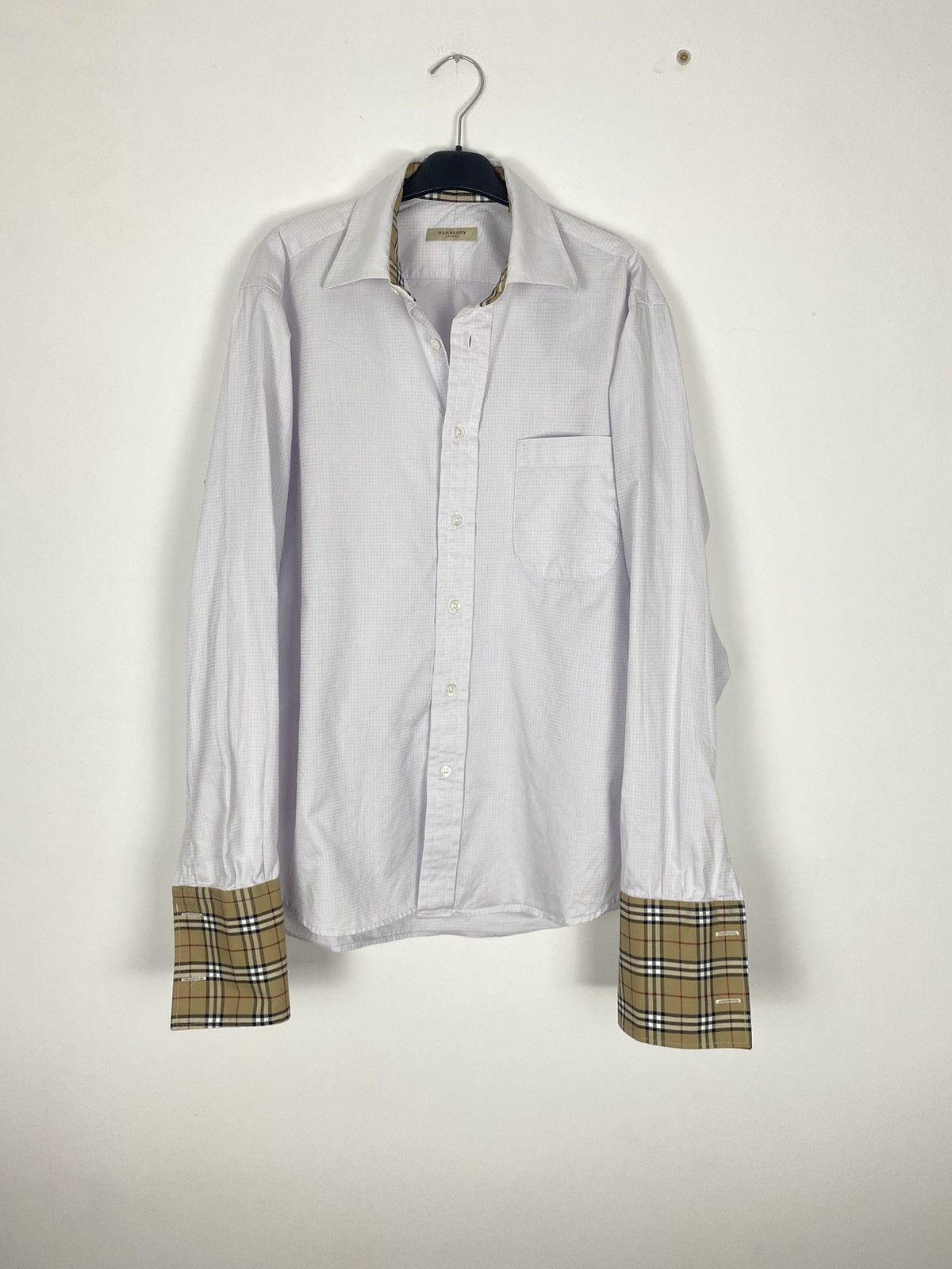 Burberry × Vintage Burberry London Shirt French Cuff 15 nova check collar y2k Size US L / EU 52-54 / 3 - 1 Thumbnail